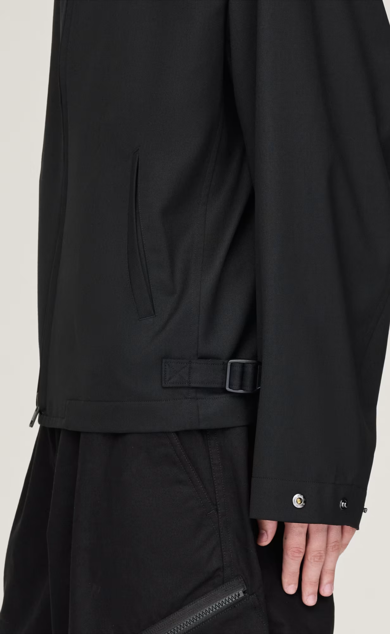 REFINED WOOL BLOUSON BLACK JACKET