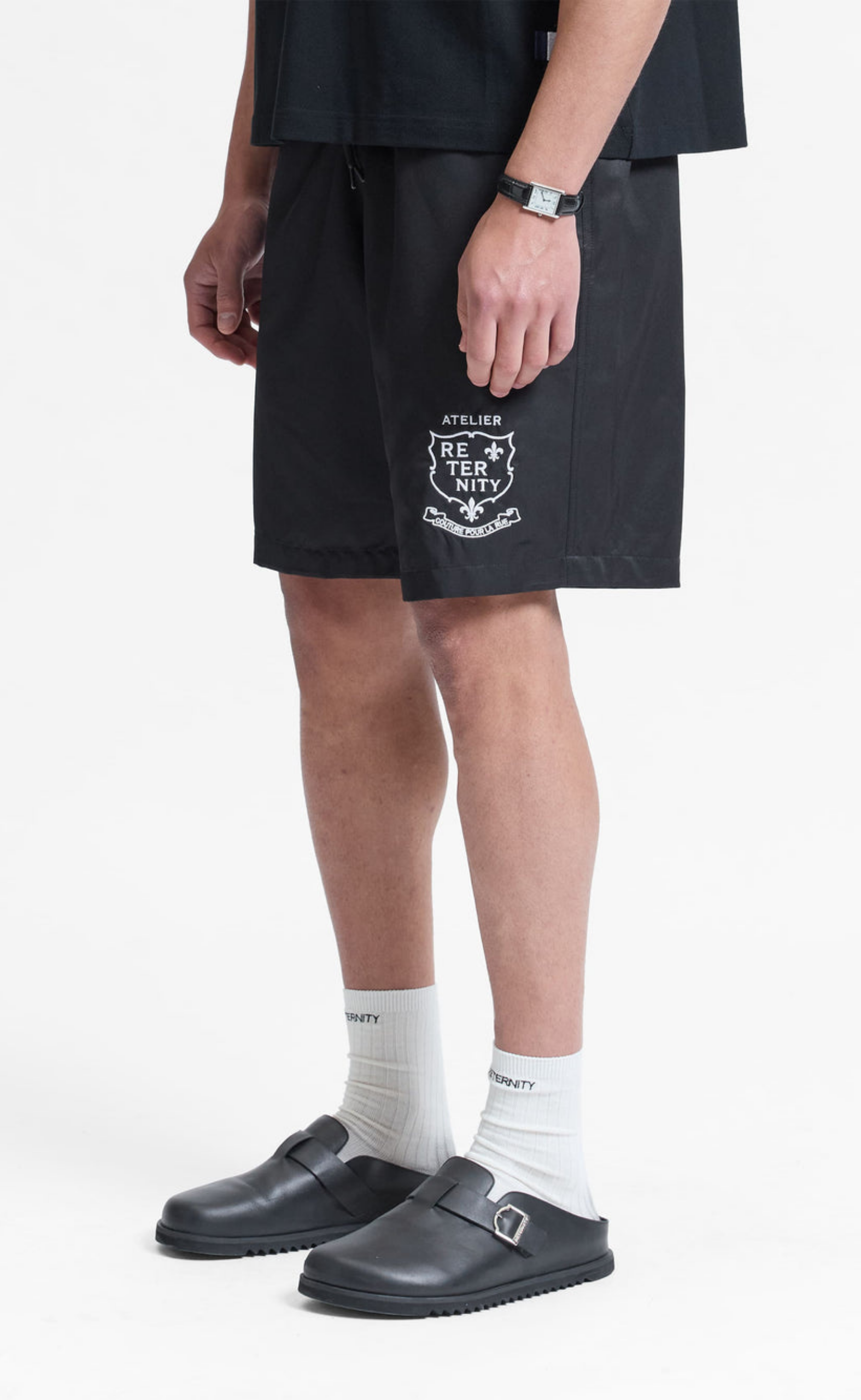L ATELIER DE LA RUE SWIM BLACK SHORTS