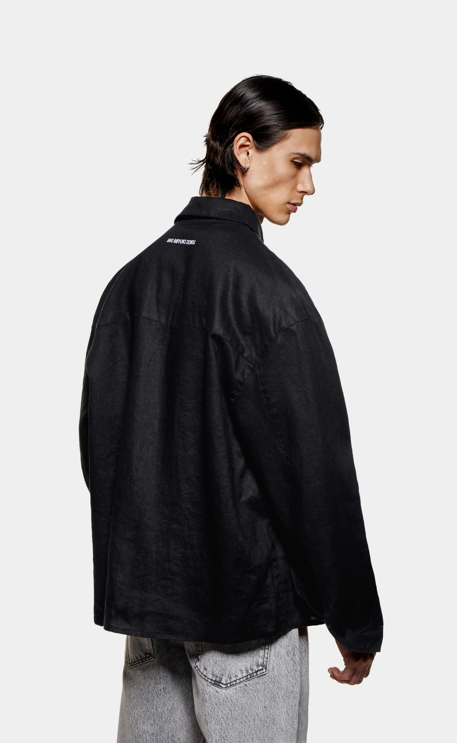LINEN BOX DRESS BLACK SHIRT