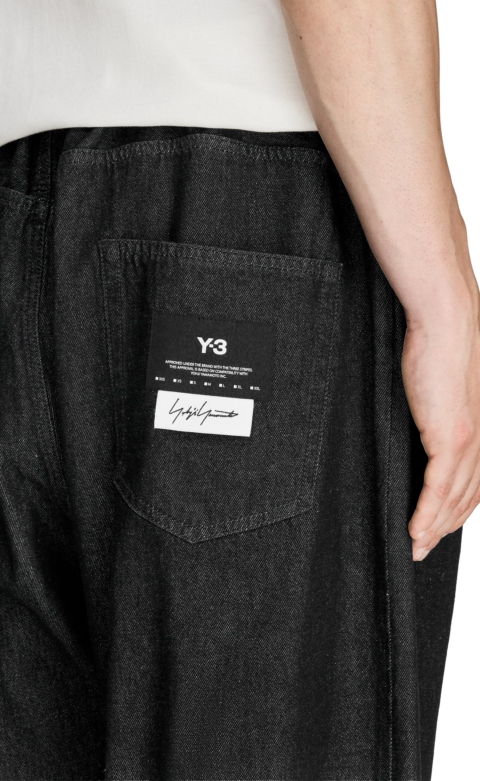 Y-3 DENIM BLACK PANTS