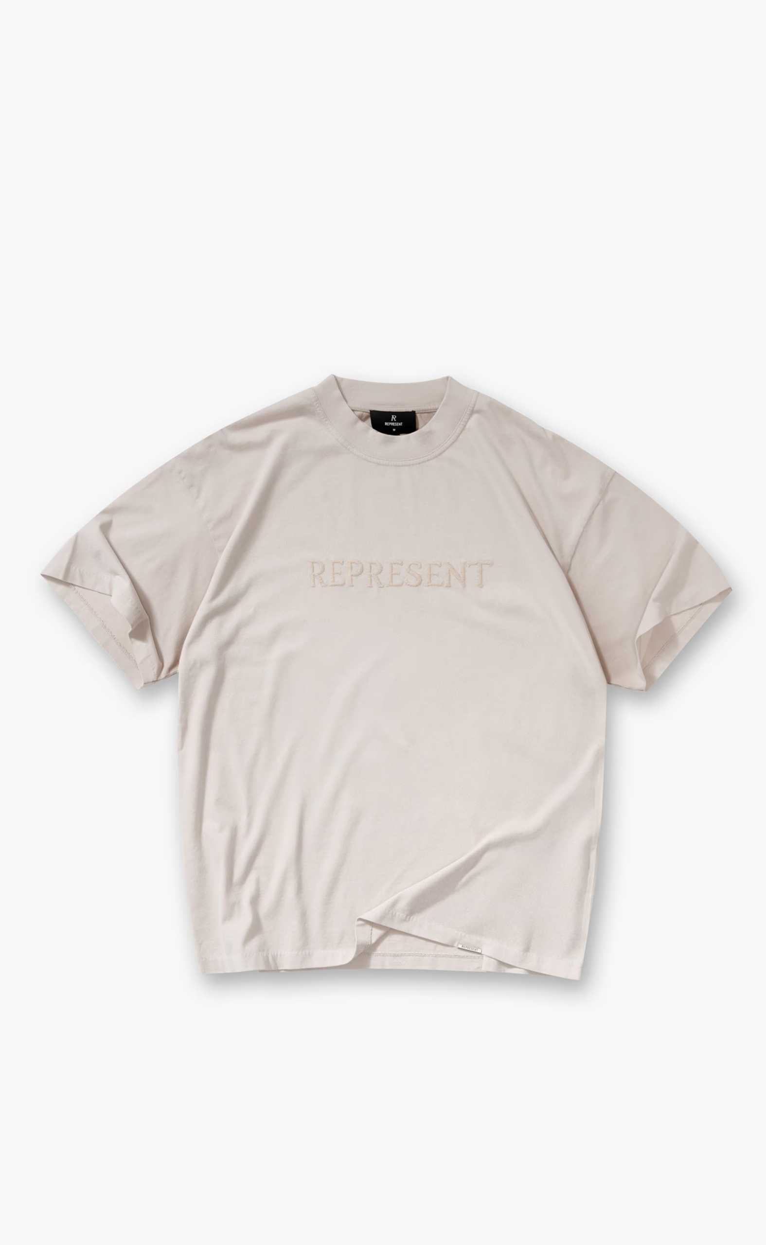 EMBROIDERED SERIF LOGO CONCRETE T-SHIRT