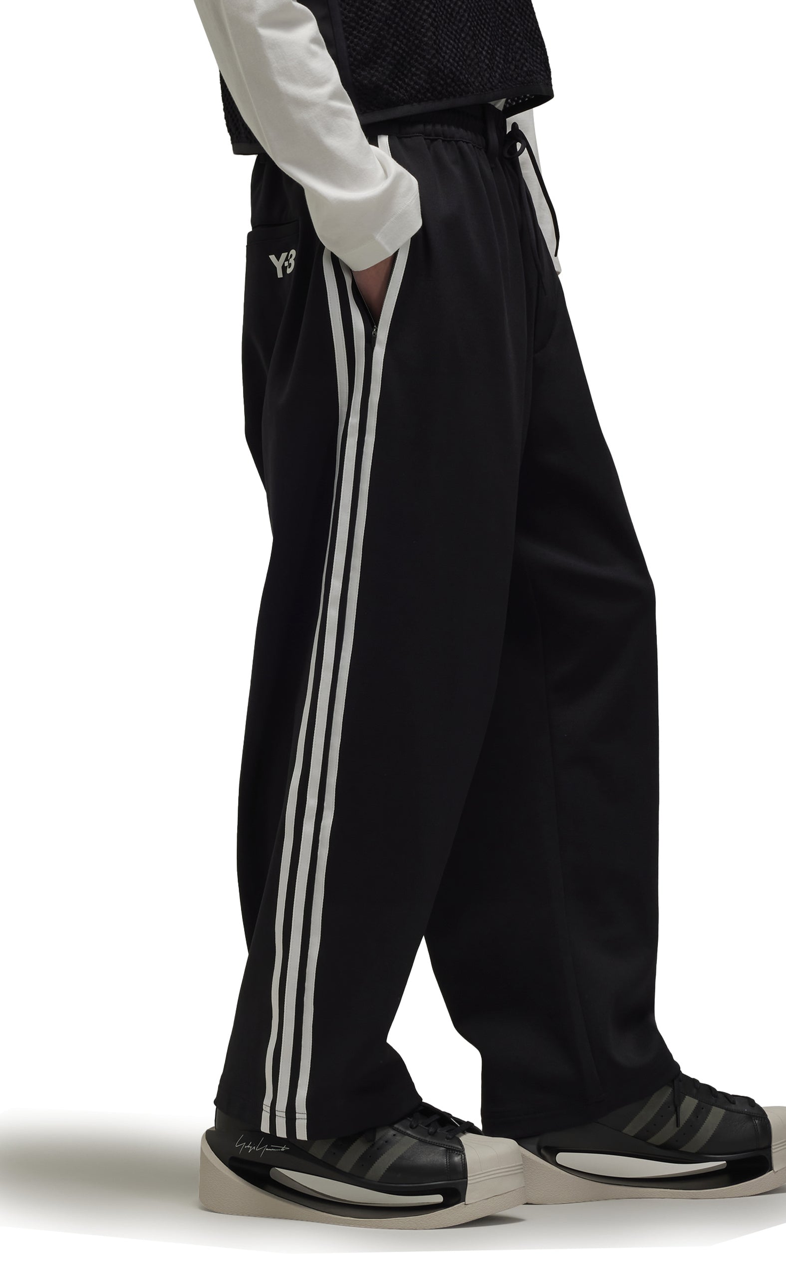 3-STRIPES TRACK BACK LOGO BLACK PANTS