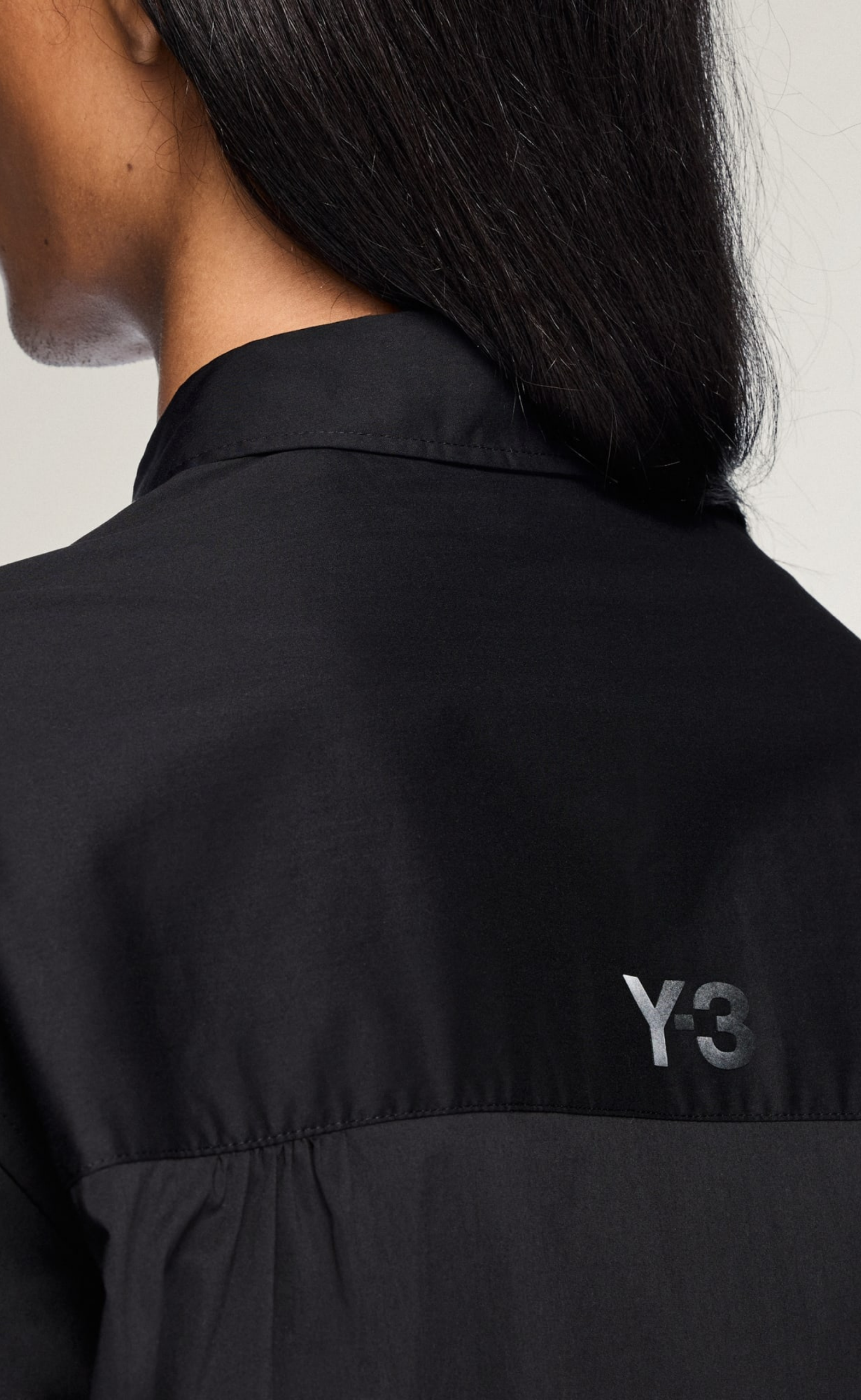 Y-3 COTTON LONGSLEEVE BLACK SHIRT
