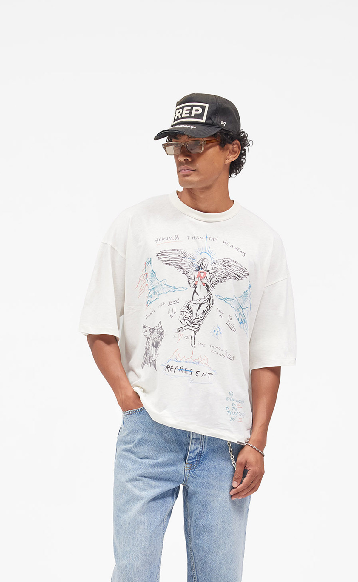 HEAVIER THAN THE HEAVENS ANTIQUE WHITE T-SHIRT