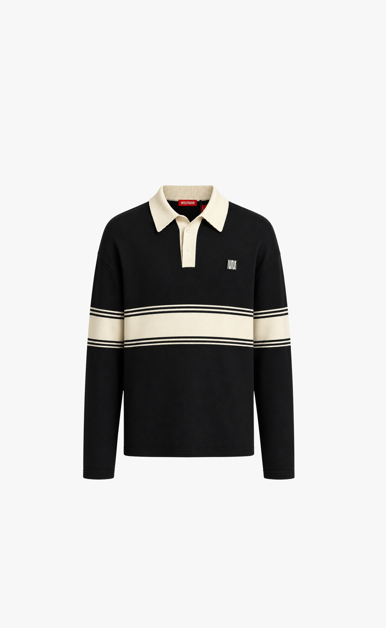 LEV V2 POLO BLACK STRIPE LONGSLEEVE