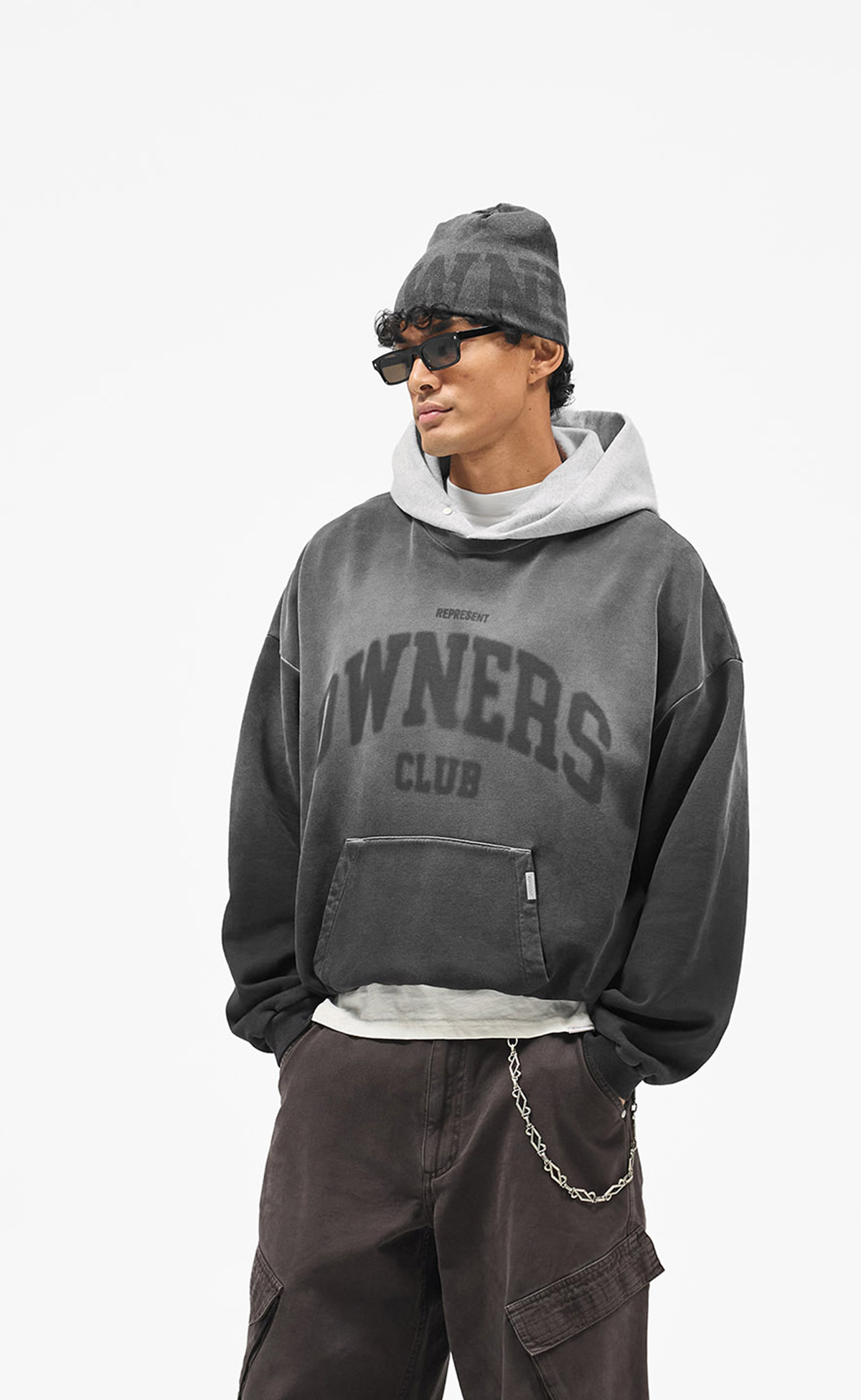 OWNERS CONTRAST VINTAGE BLACK HOODIE