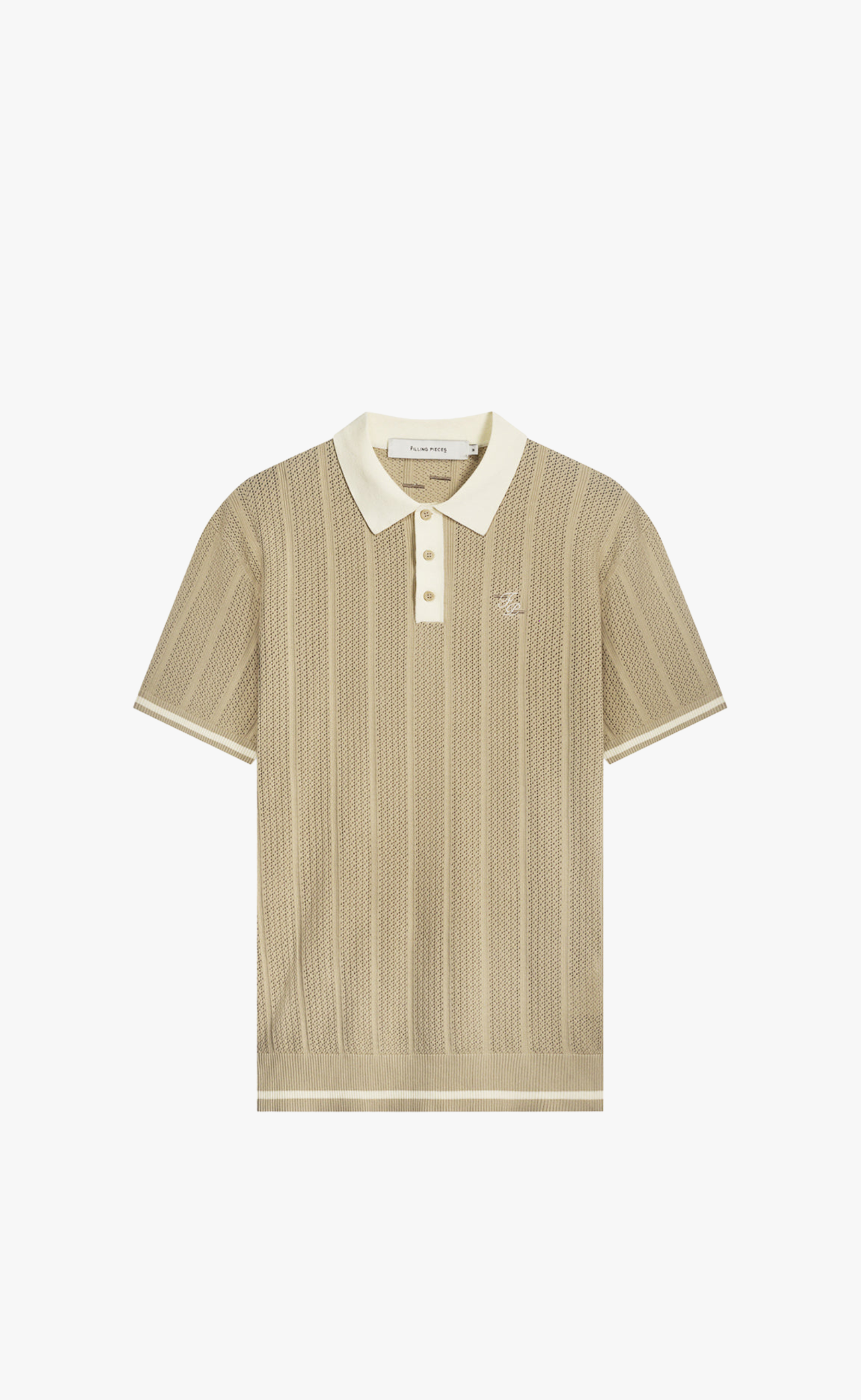 KNIT POLO WHITE PEPPER