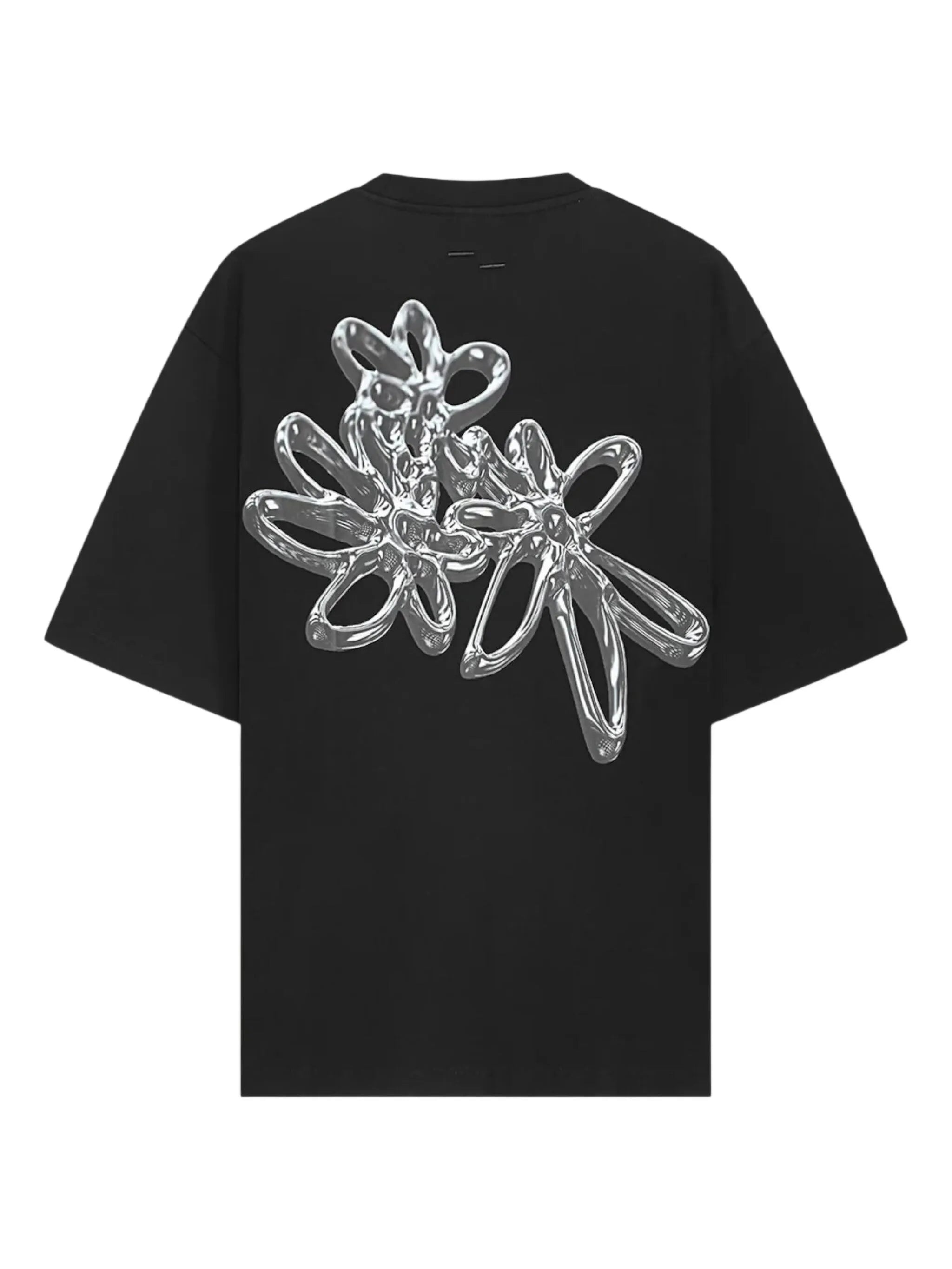 T-SHIRT CHROME FLOWER BLACK
