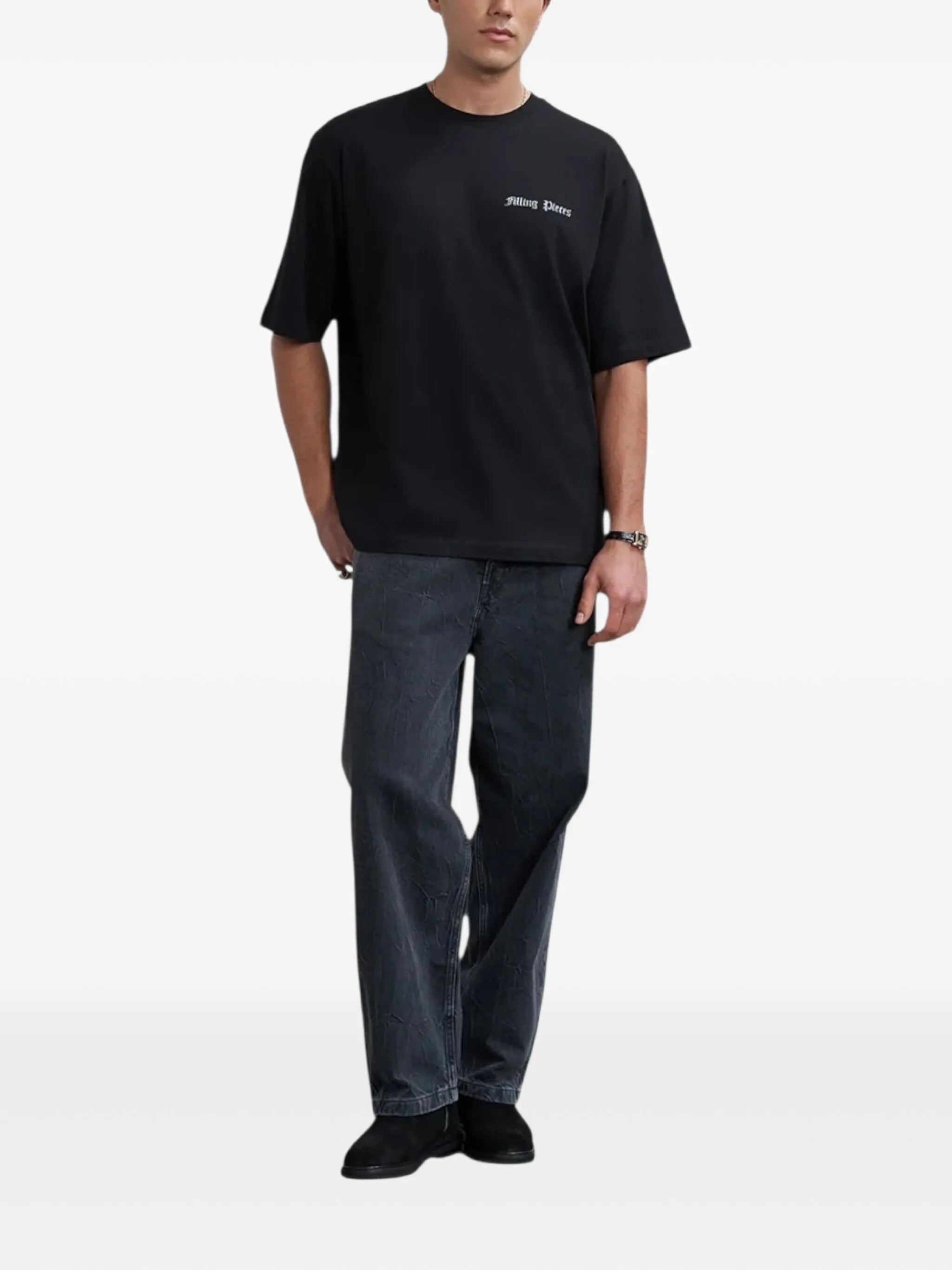 T-SHIRT CHROME FLOWER BLACK