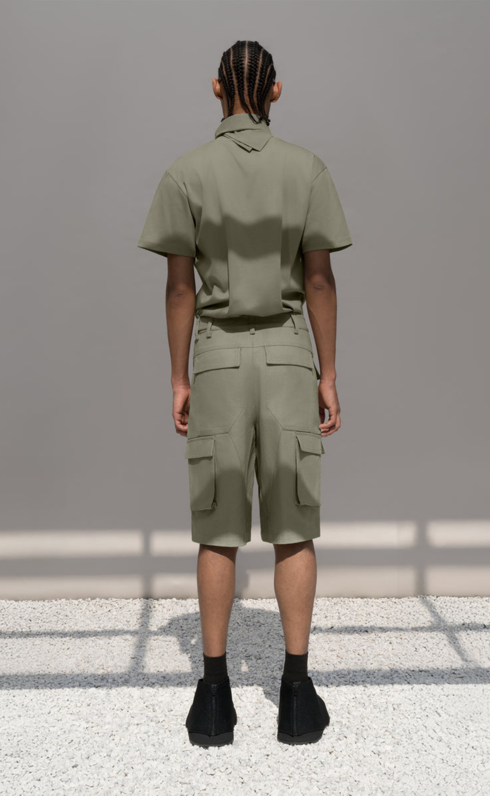 HELIOT CELLULAE CARGO LIGHT DUSTY GREEN SHORTS