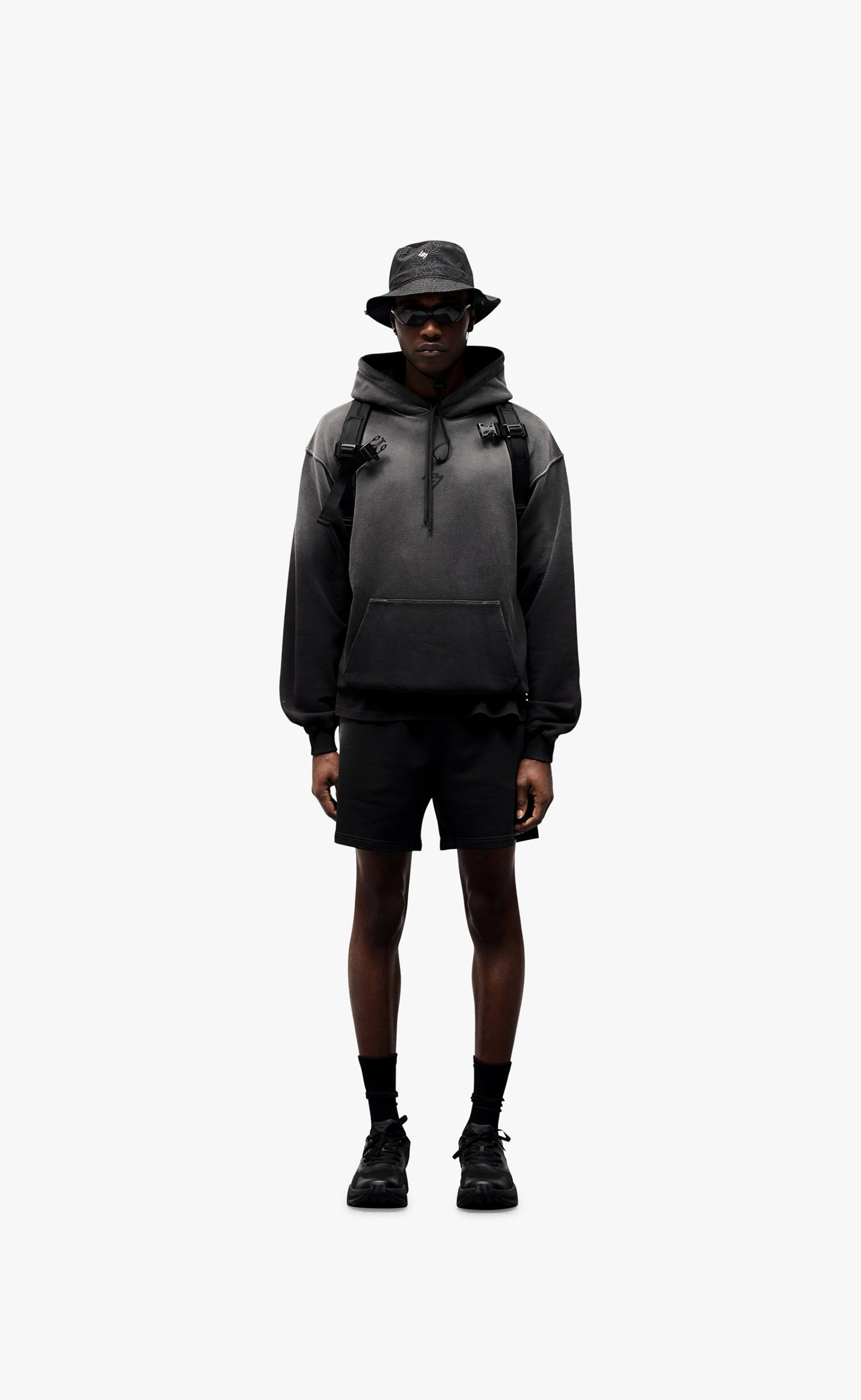 247 MOTION OVERSIZED BLACK HOODIE