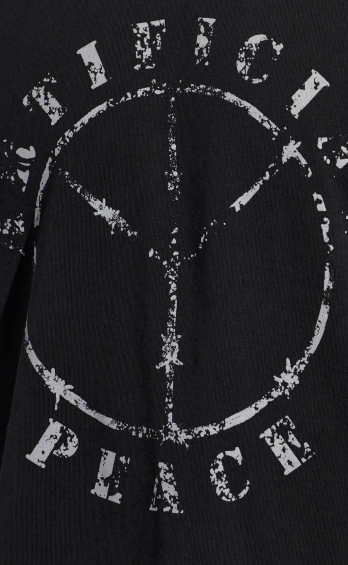 ARTIFICIAL PEACE OVERSIZED WASHED BLACK T-SHIRT