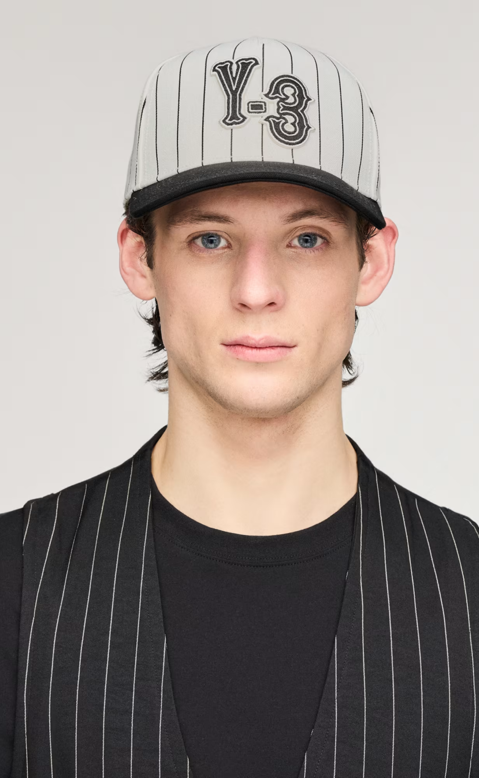 Y-3 PINSTRIPE BEIGE HAT