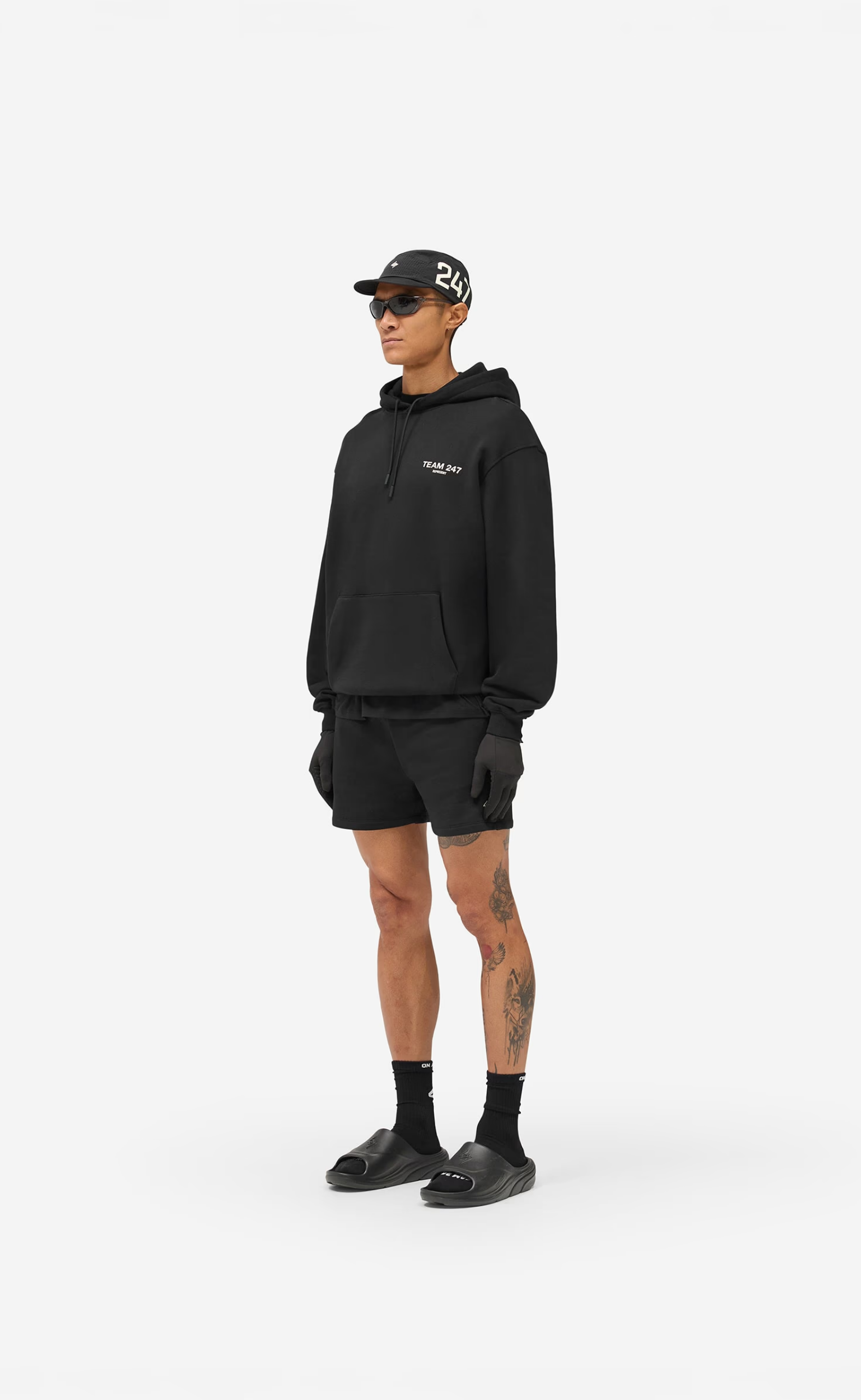 TEAM 247 OVERSIZED JET BLACK HOODIE