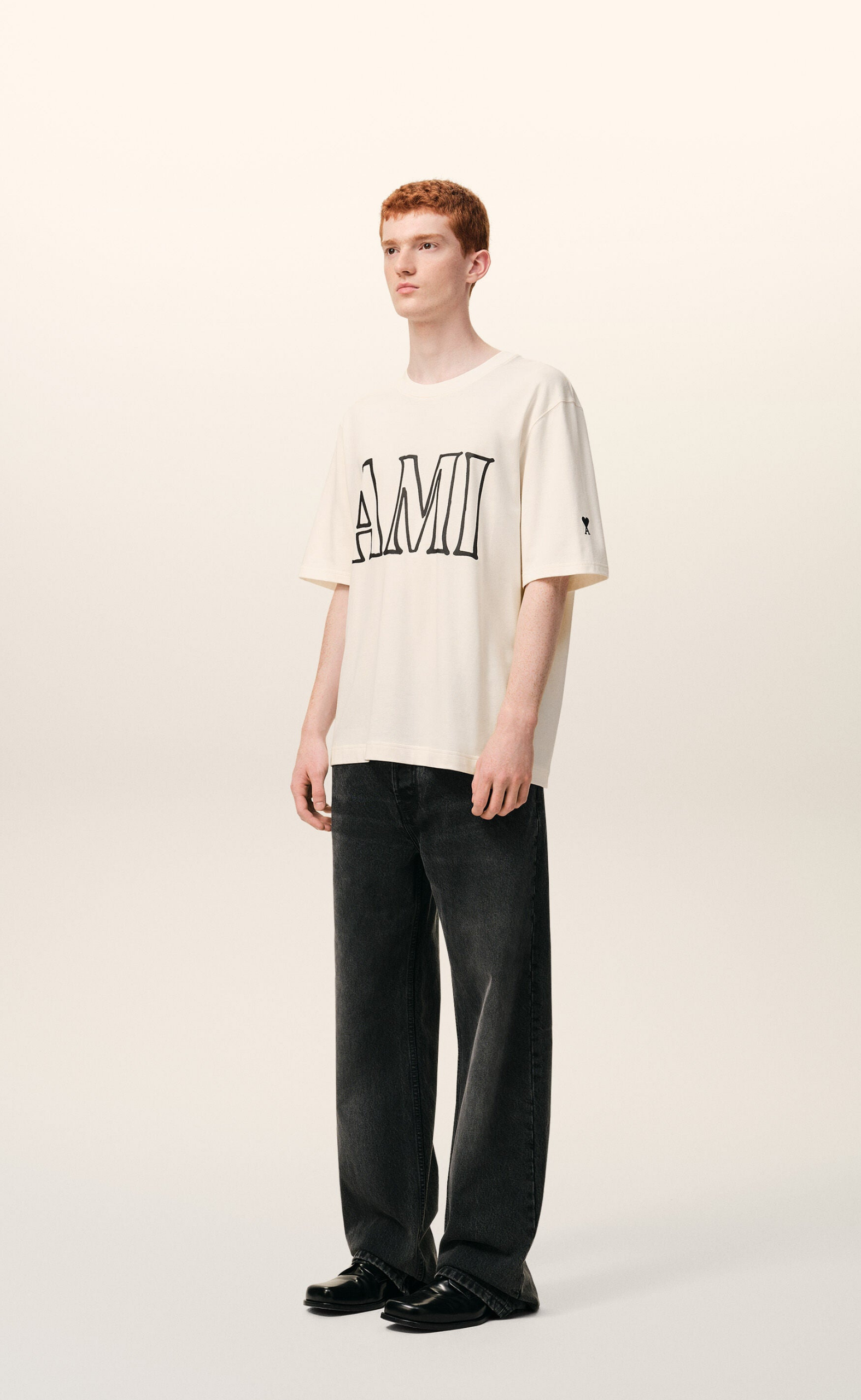 AMI PARIS PRINT WHITE T-SHIRT