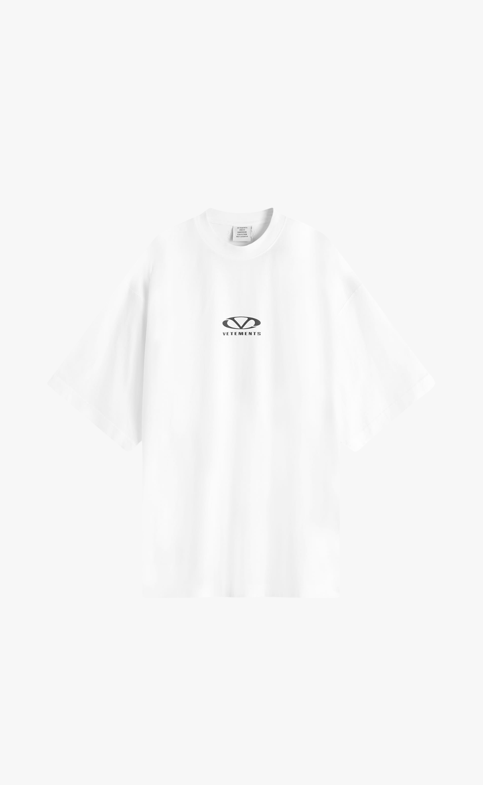 OVAL LOGO OVERSIZED WHITE T-SHIRT