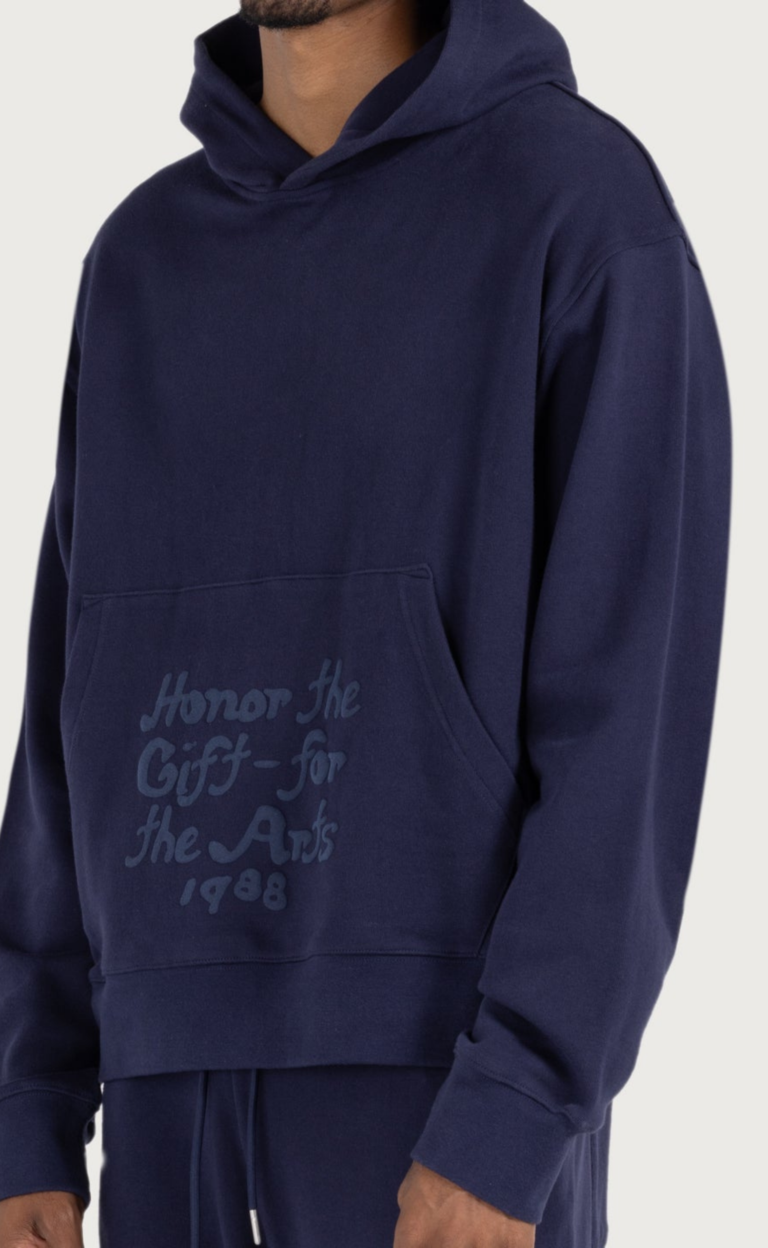 REVERSE NAVY HOODIE