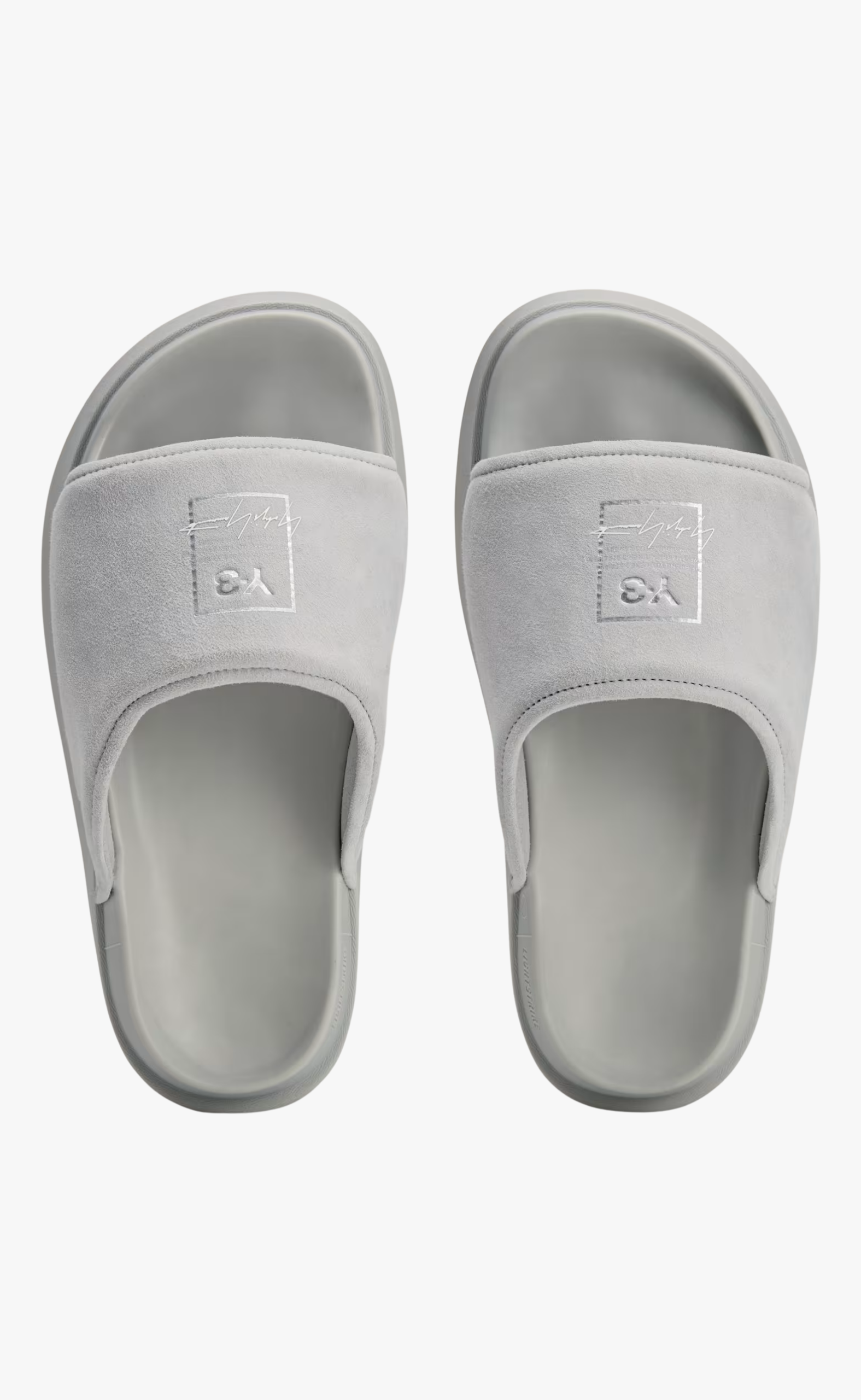 Y-3 GREY SLIPPERS