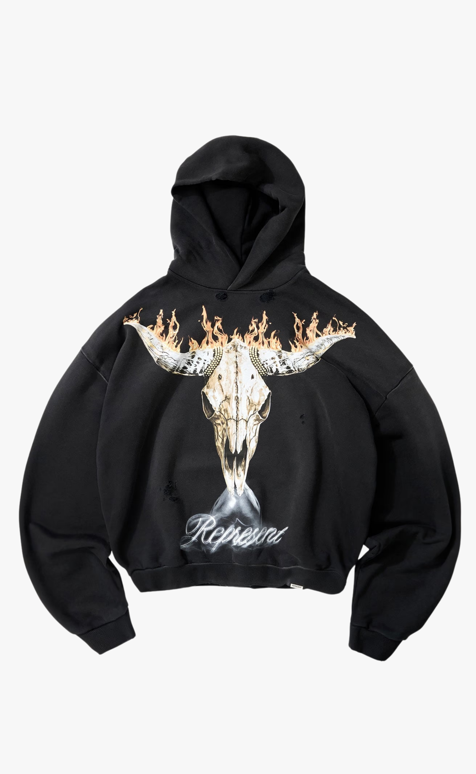 BRITISH COWBOYS STAINED BLACK HOODIE