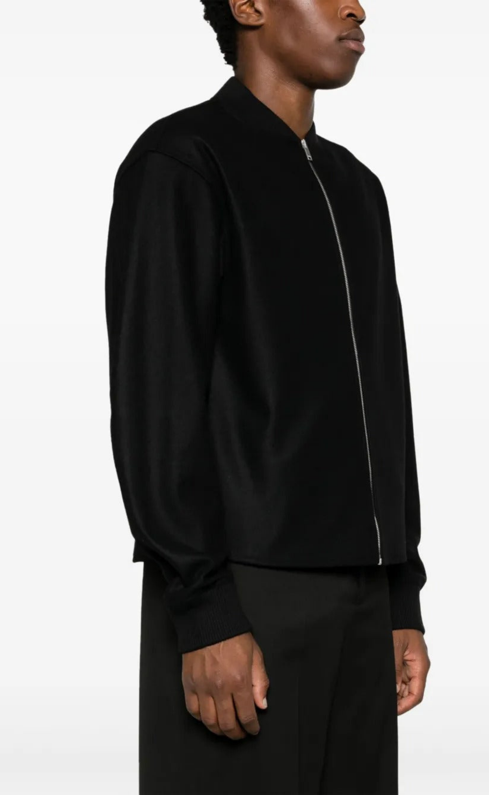  MELTON WOOL BOMBER BLACK JACKET