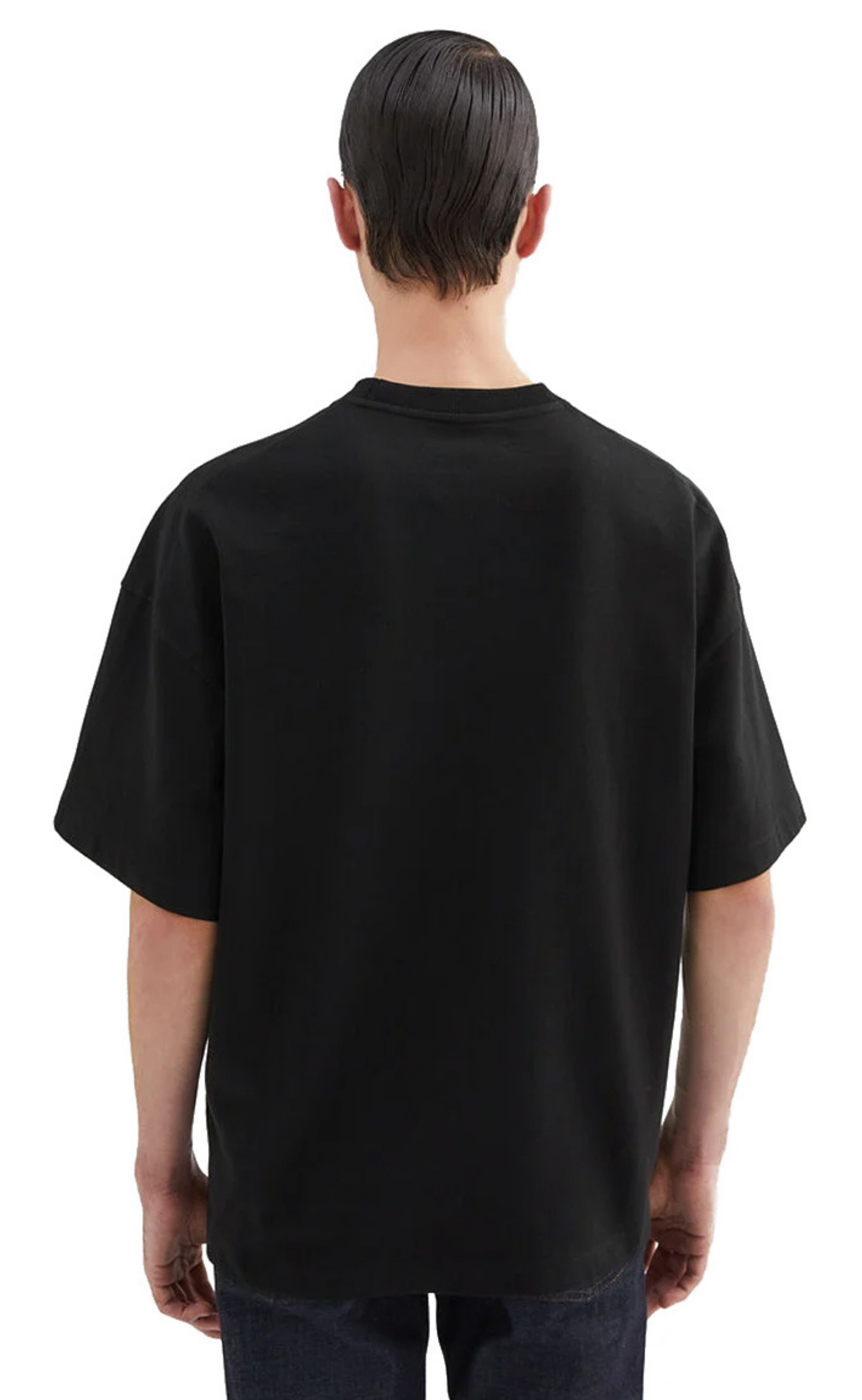 JIL SANDER PRINTED TONAL LOGO BLACK T-SHIRT