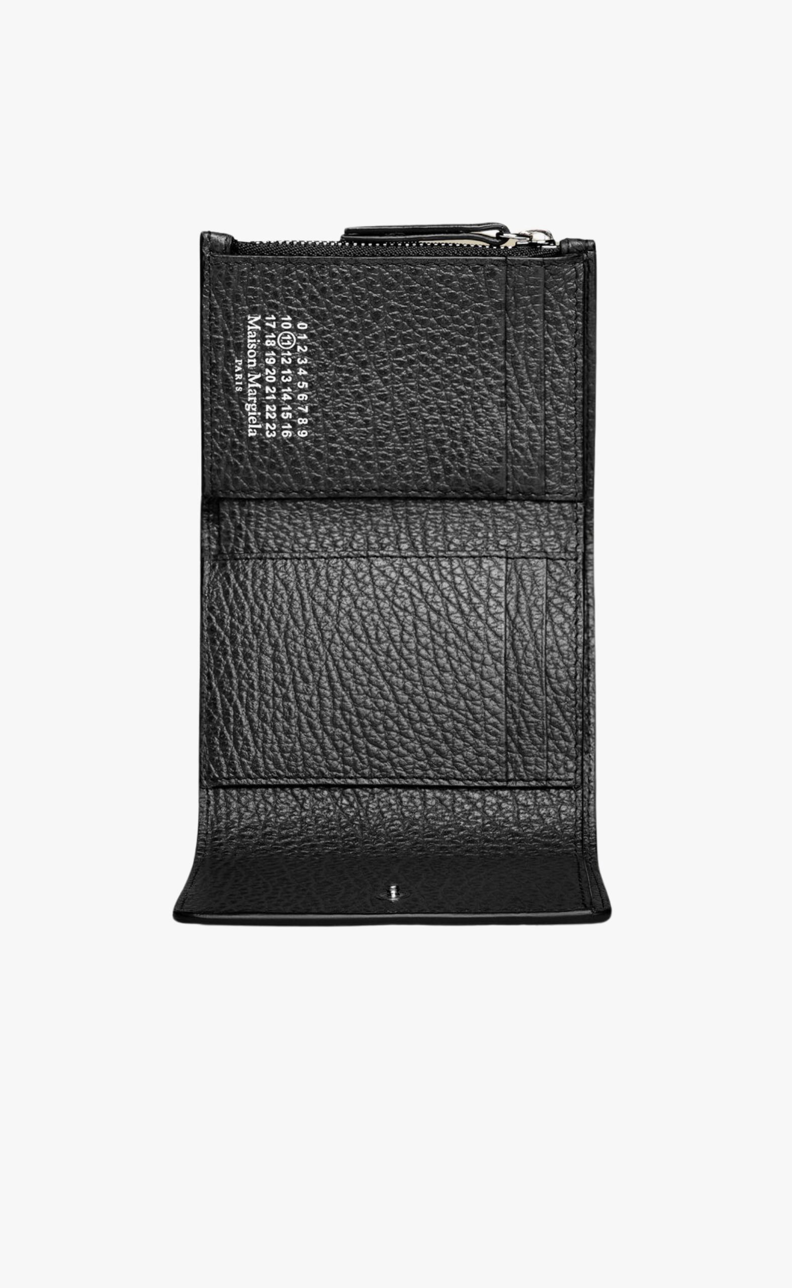 FOUR STITCHED WITH ZIP BLACK WALLET