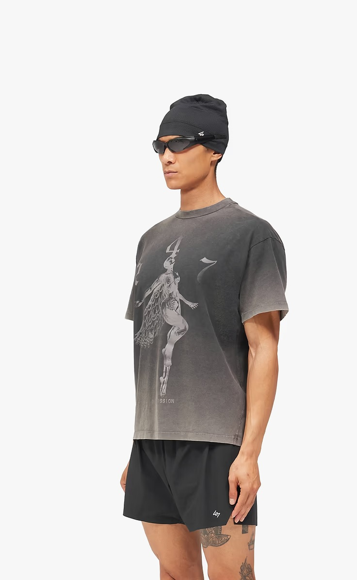 247 ANGEL VINTAGE BLACK T-SHIRT