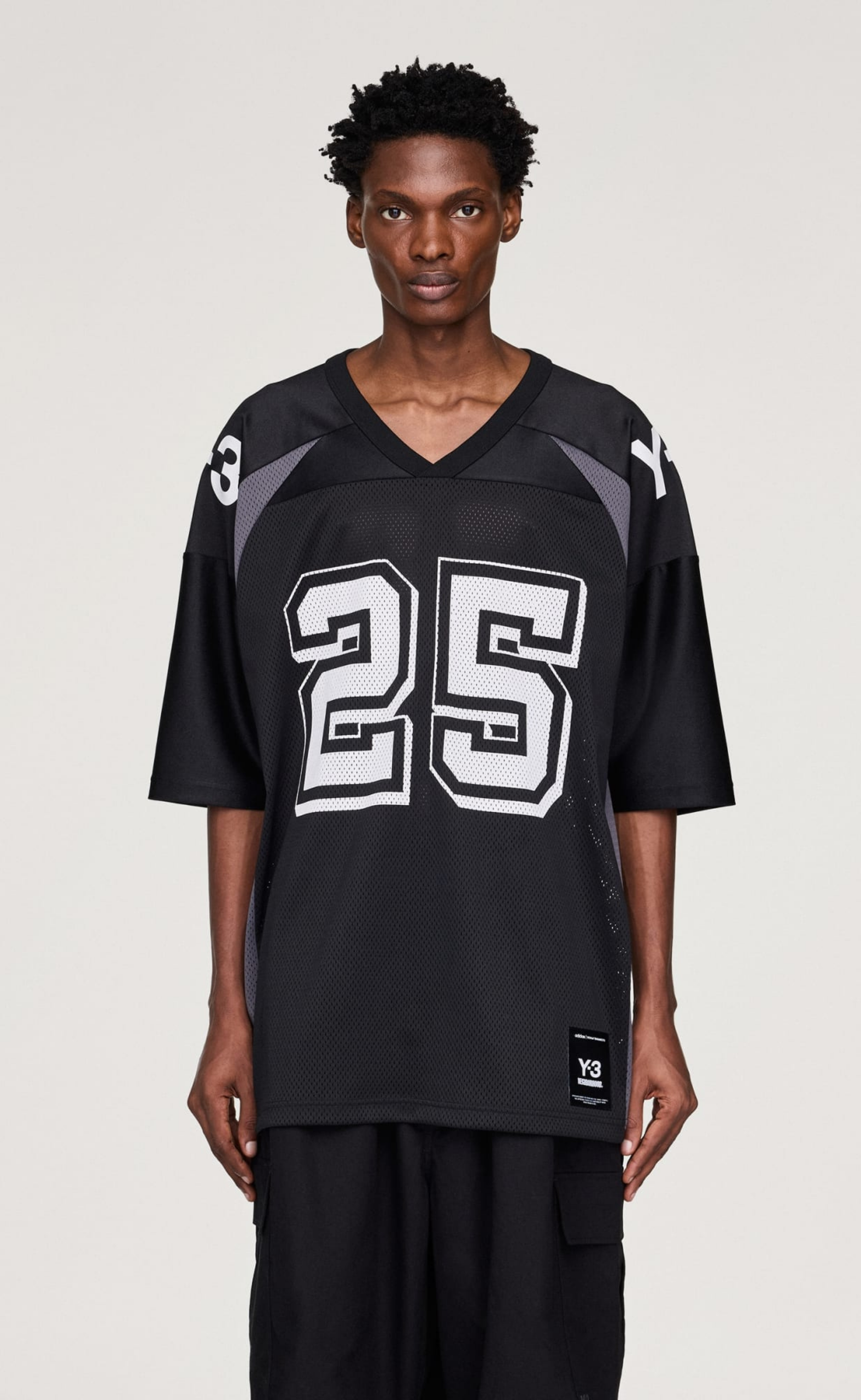 Y-3 NBHD FOOTBALL JERSEY BLACK T-SHIRT