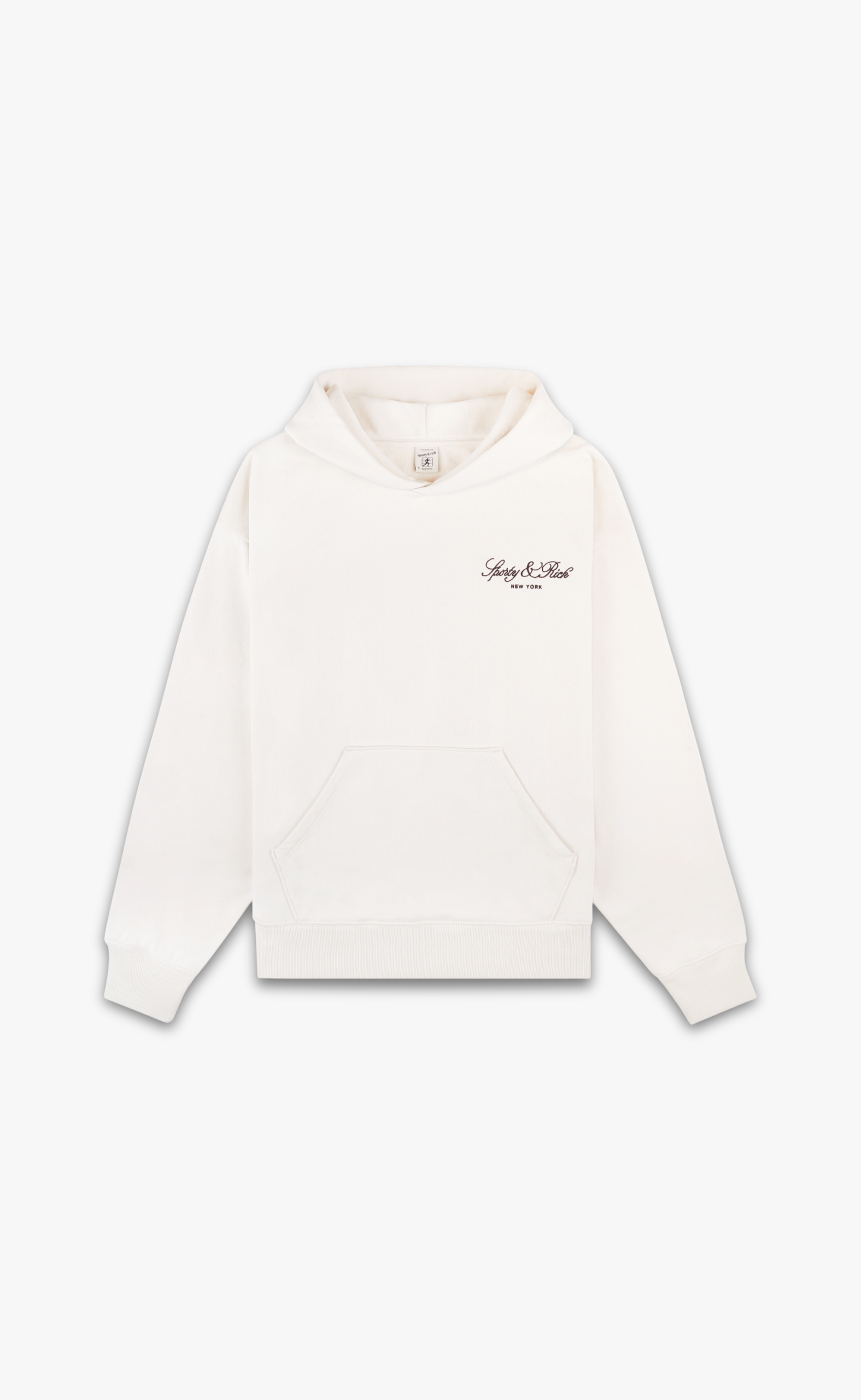 VENDOME SCRIPT EMBROIDERED ECRU HOODIE