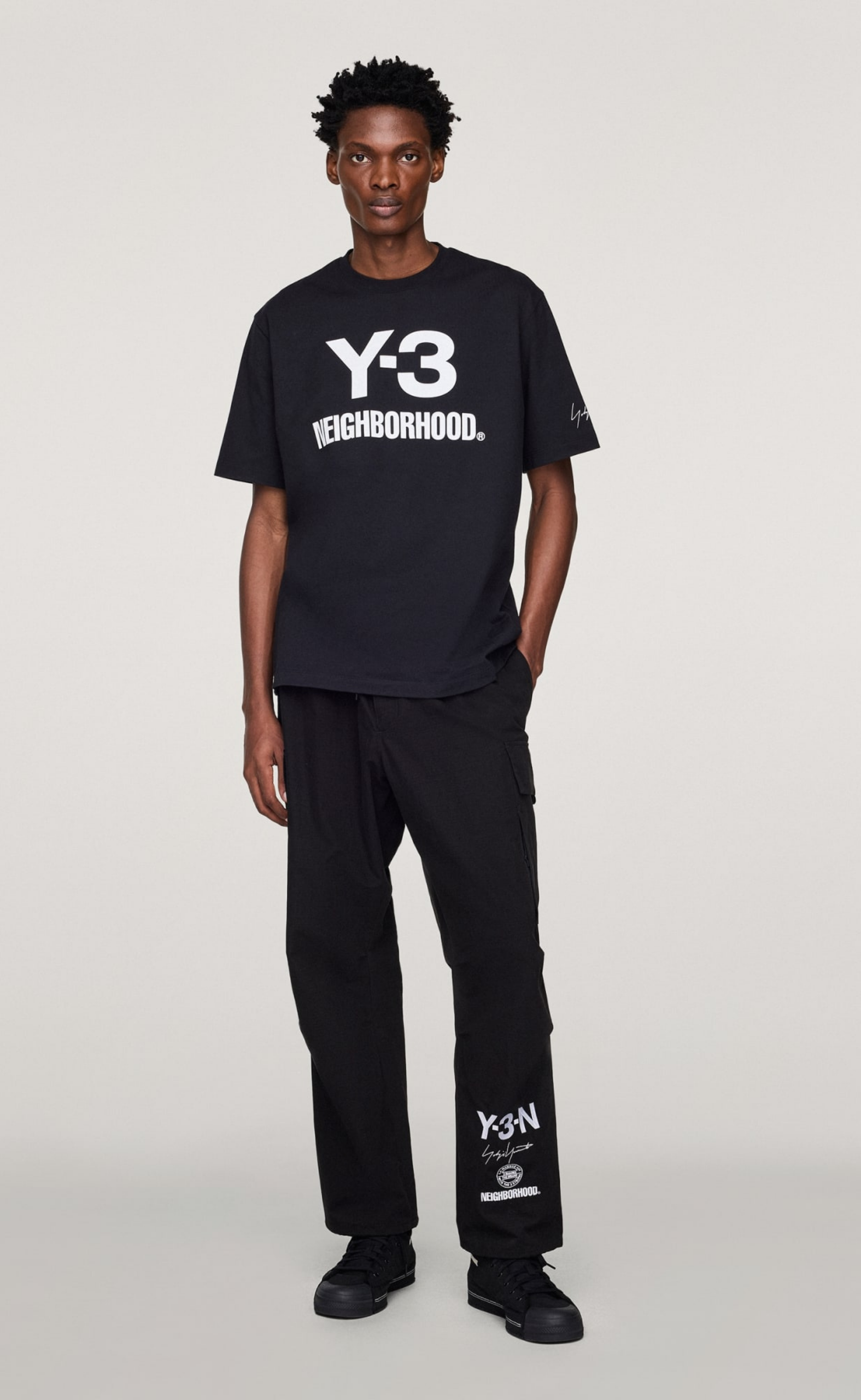 Y-3 NBHD LOGO BLACK T-SHIRT