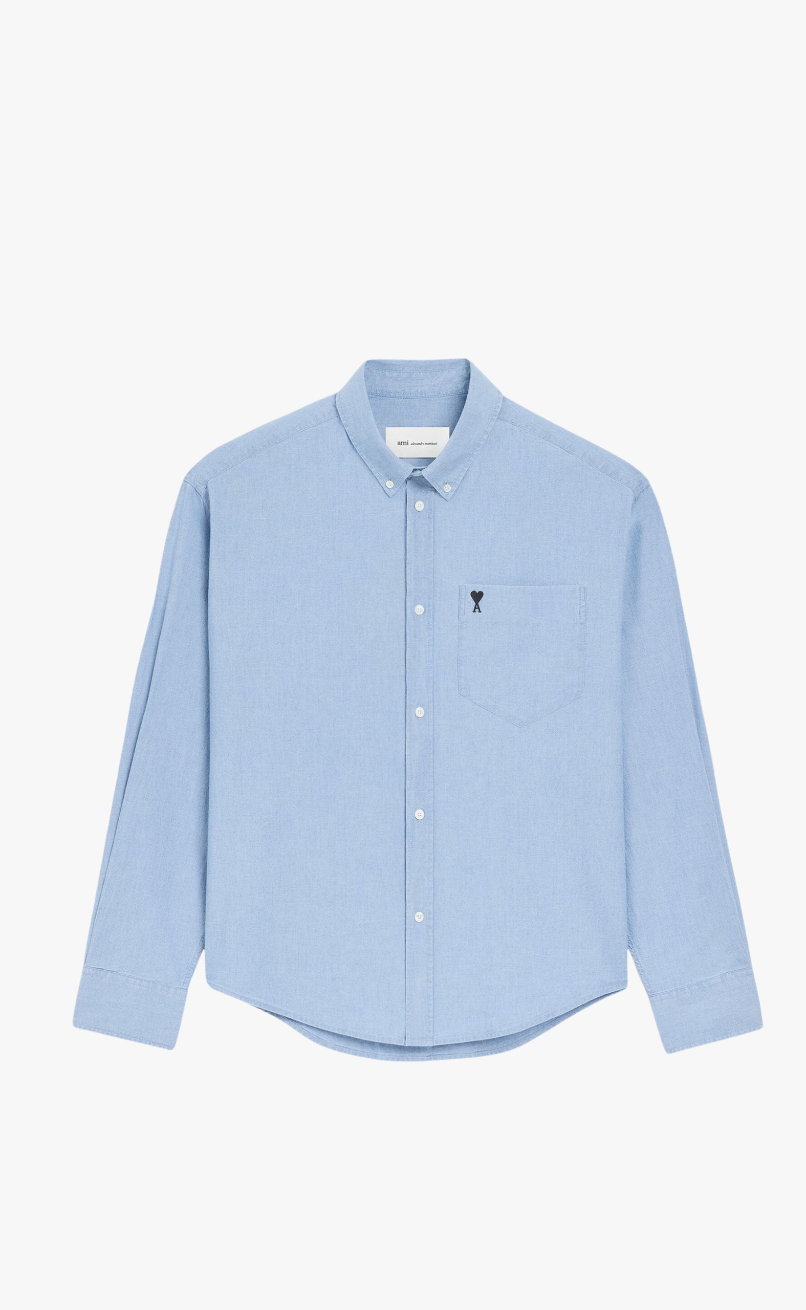 BOXY EMBROIDERED AMI DE COEUR LIGHT BLUE SHIRT