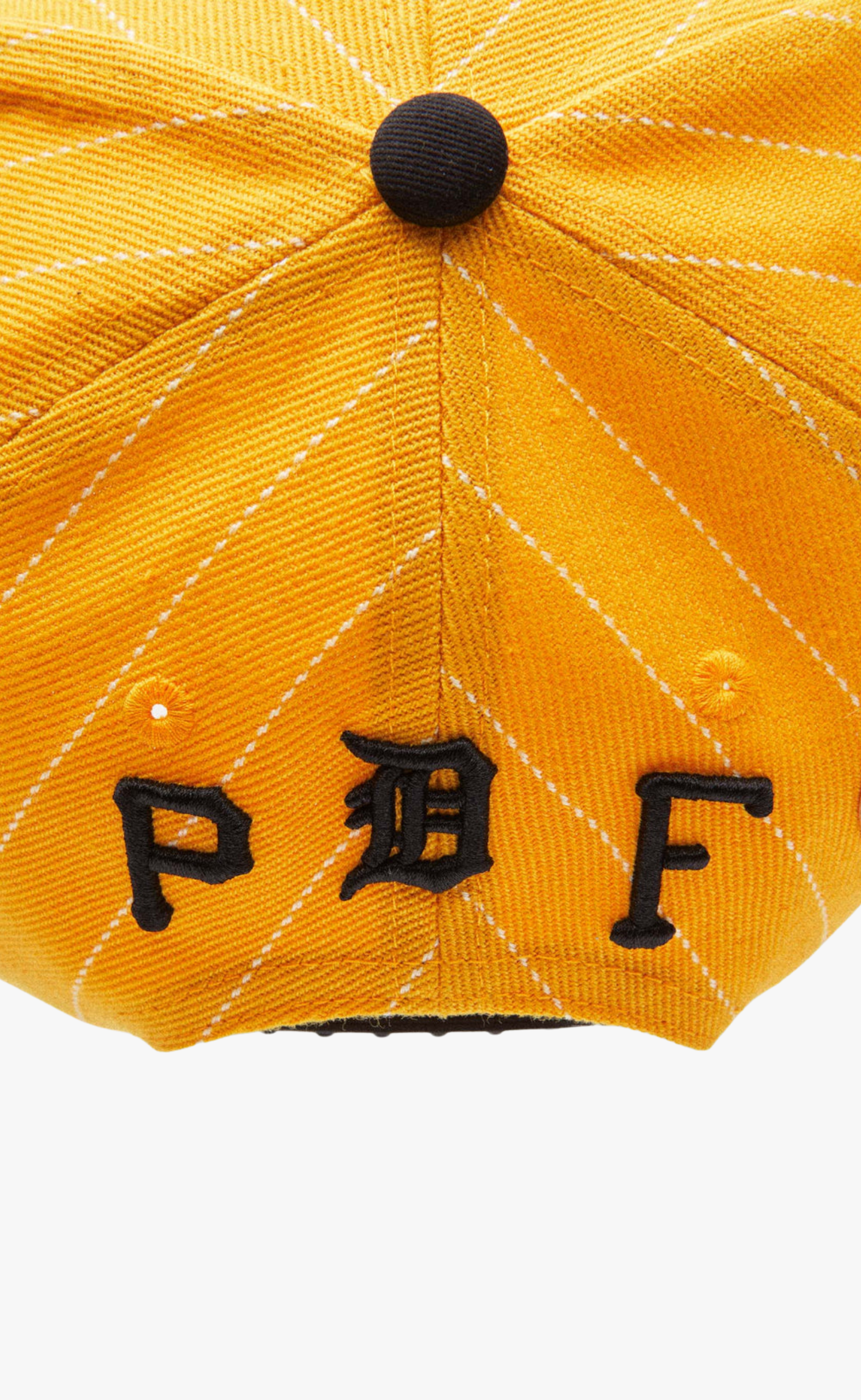PINSTRIPE BASEBALL YELLOW BLACK HAT