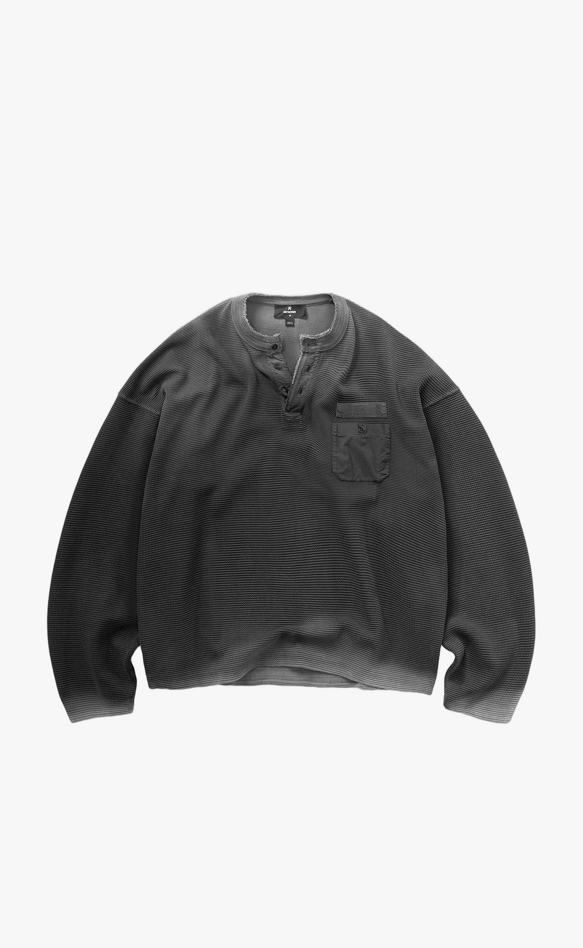 HENLEY HEAVYWEIGHT VINTAGE BLACK LONGSLEEVE