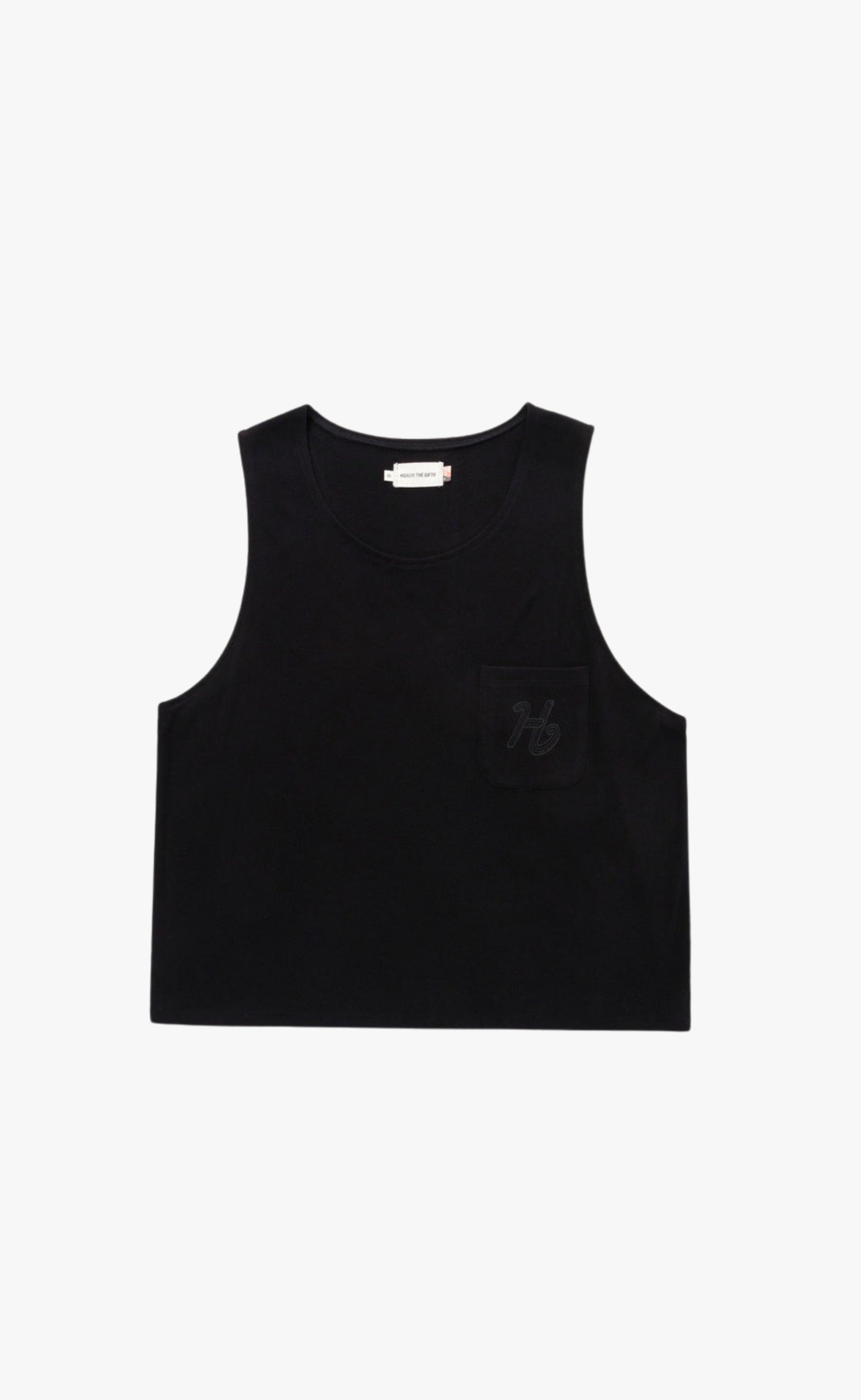 H POCKET TANK BLACK TANK TOP