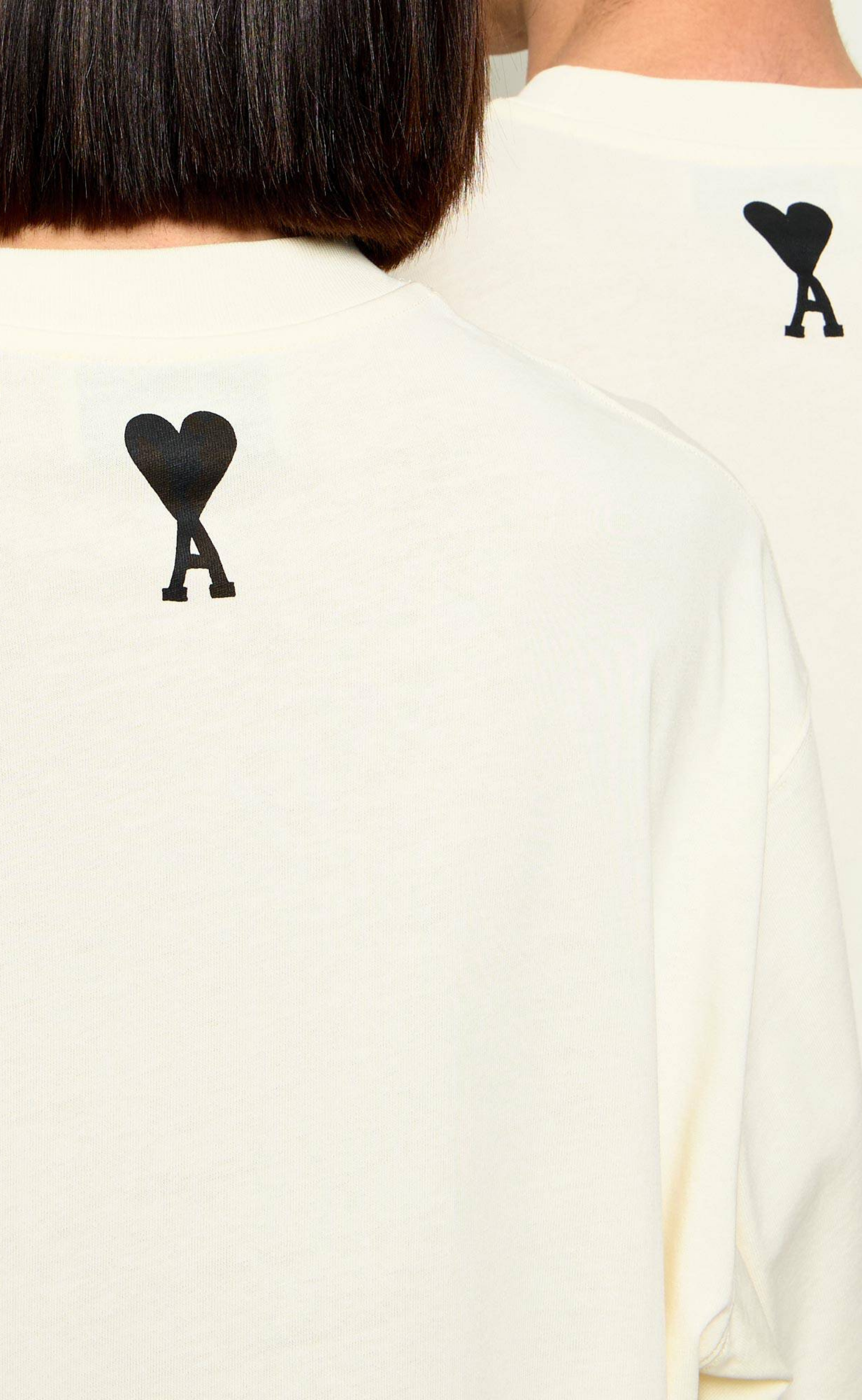 AMI PARIS PRINT OVERSIZE FIT WHITE T-SHIRT