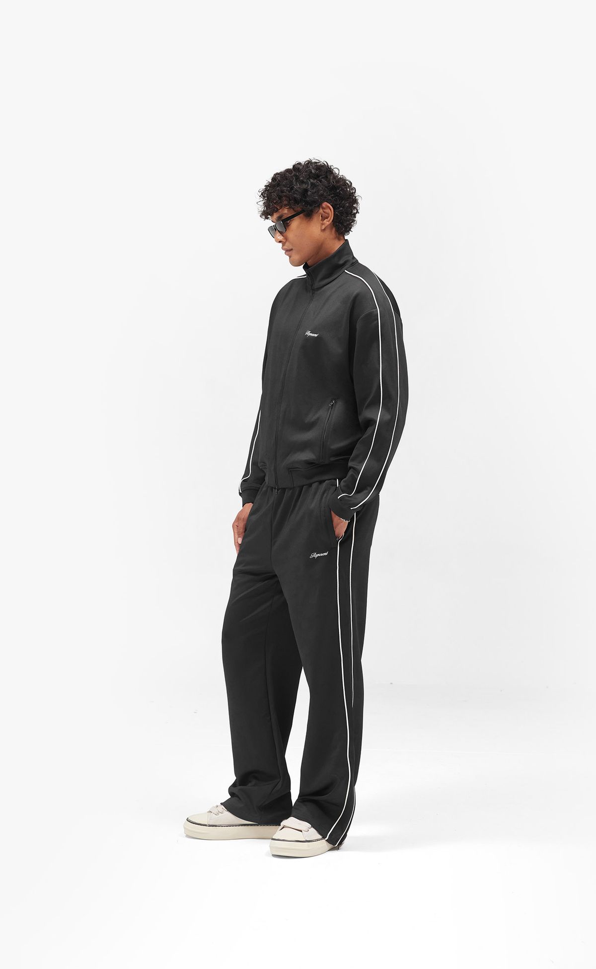 TAPED TRACK BLACK SWEATPANTS