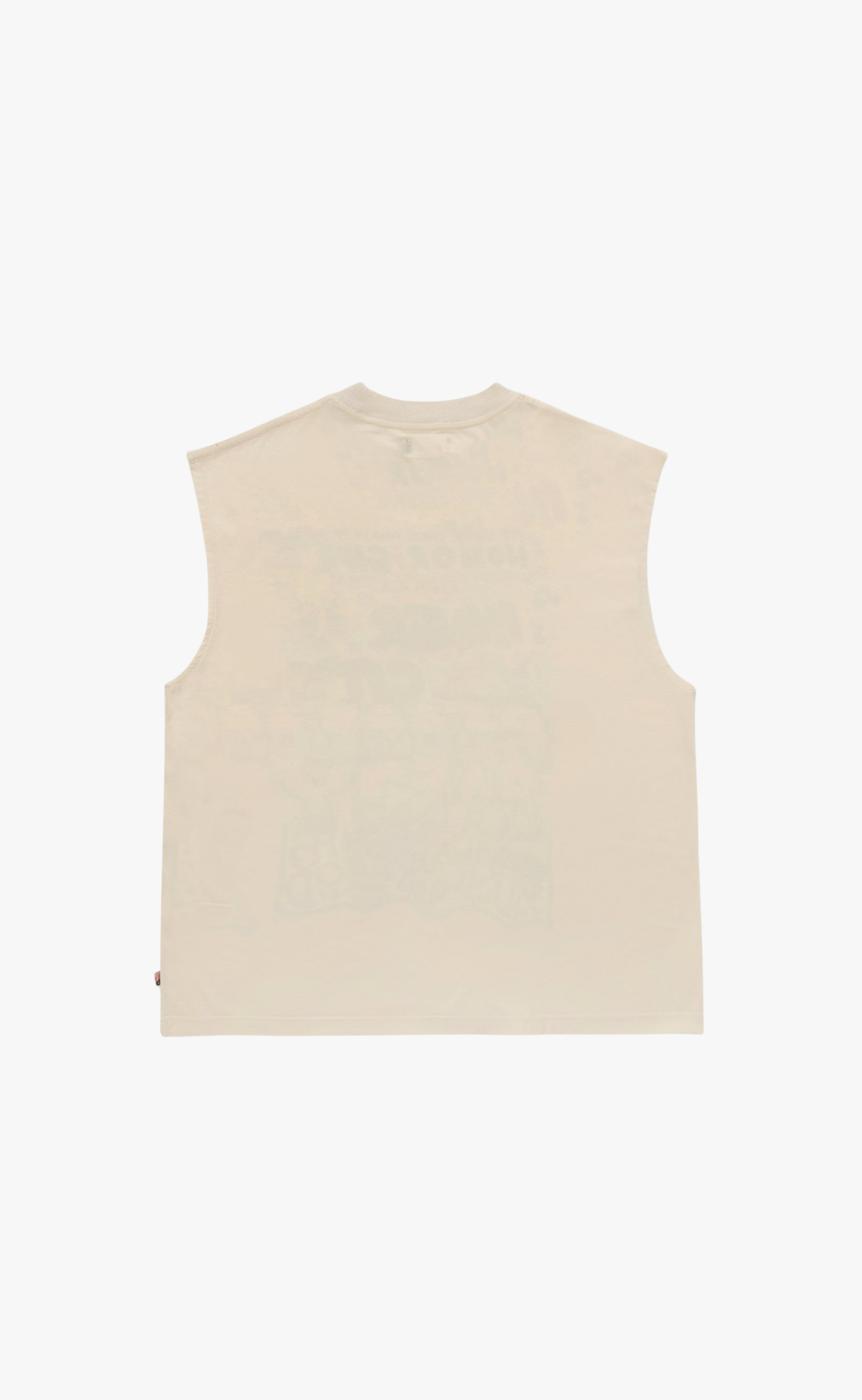 BLOCK PARTY CUT-OFF SLEEVELESS BONE T-SHIRT