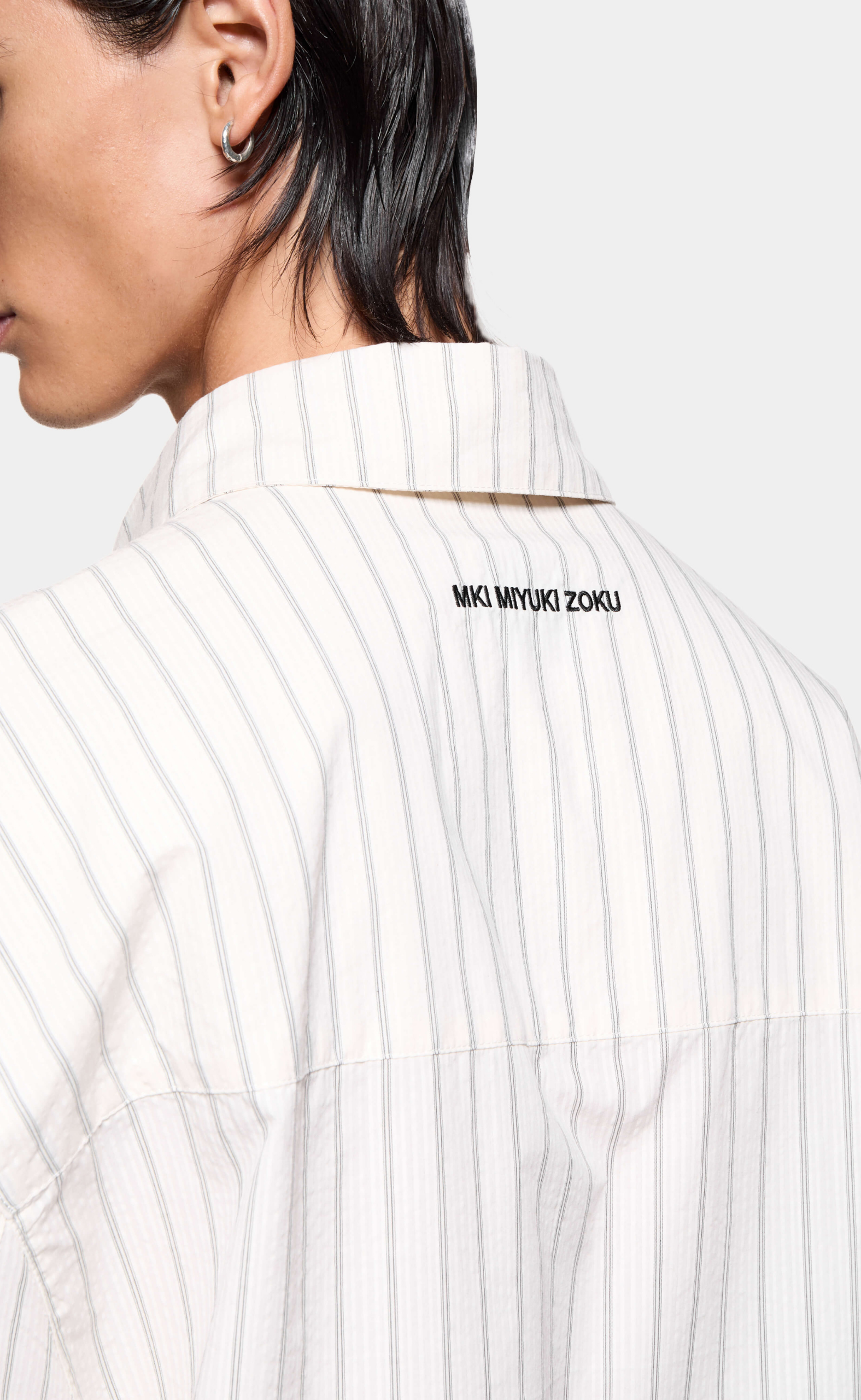 SEERSUCKER STRIPE BOX DRESS OFF WHITE SHIRT