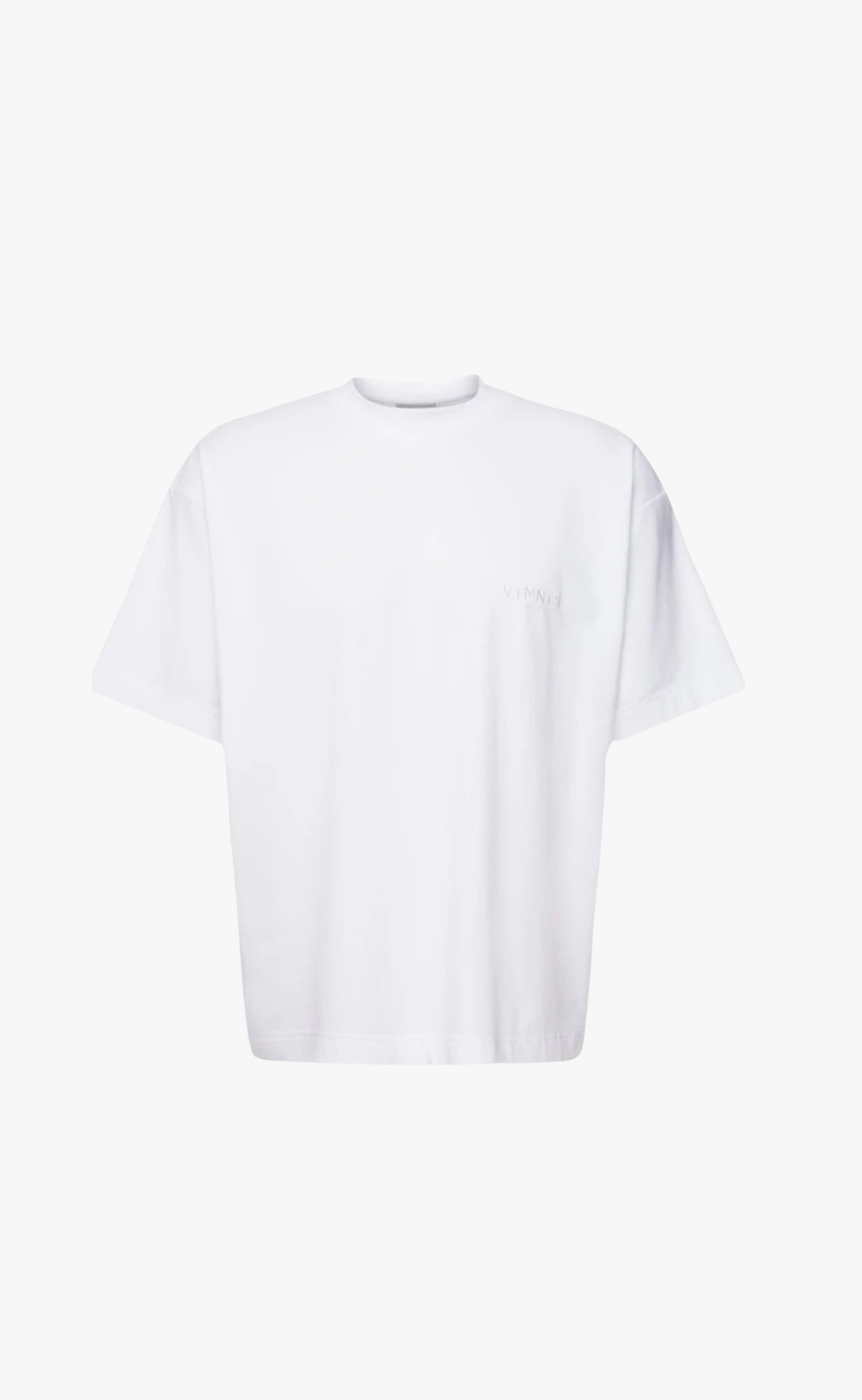 VTMNTS PARIS EMBROIDERED WHITE T-SHIRT