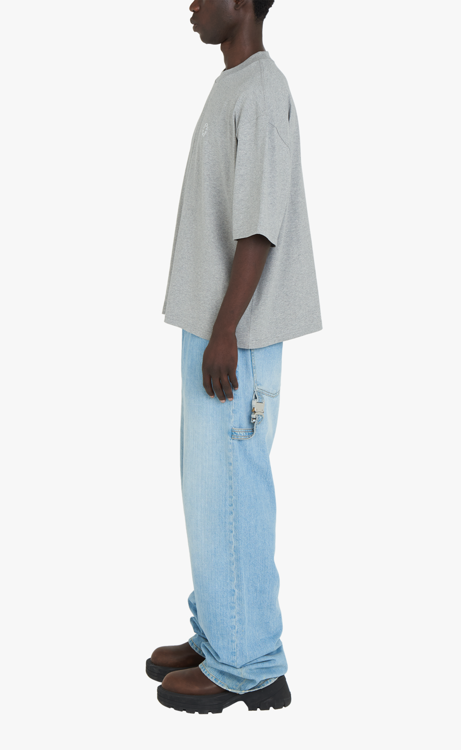 ESSENTIALS OVERSIZED SS GREY T-SHIRT