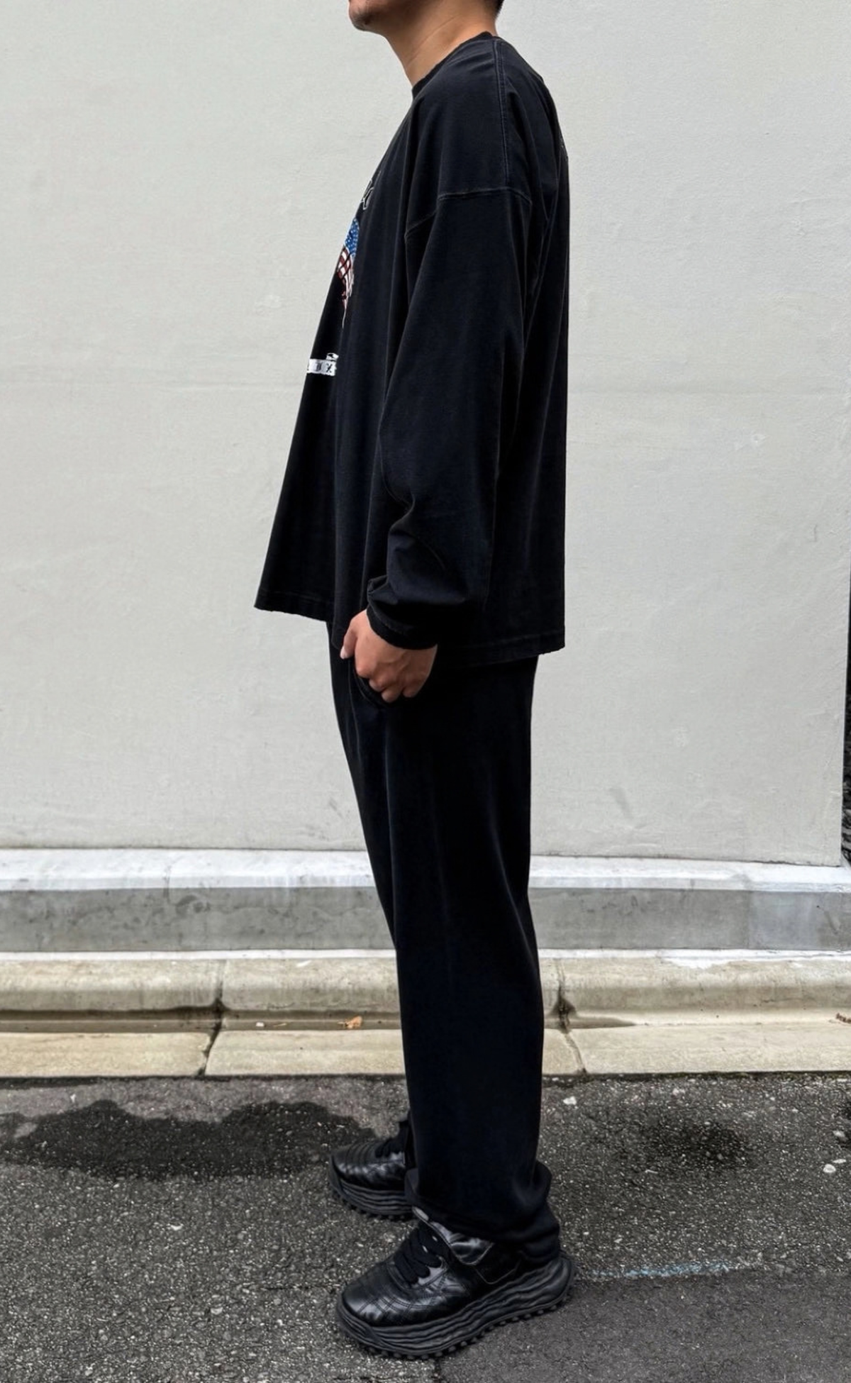 VETEMENTSXMOTORHEAD FLAG WASHED BLACK LONGSLEEVE