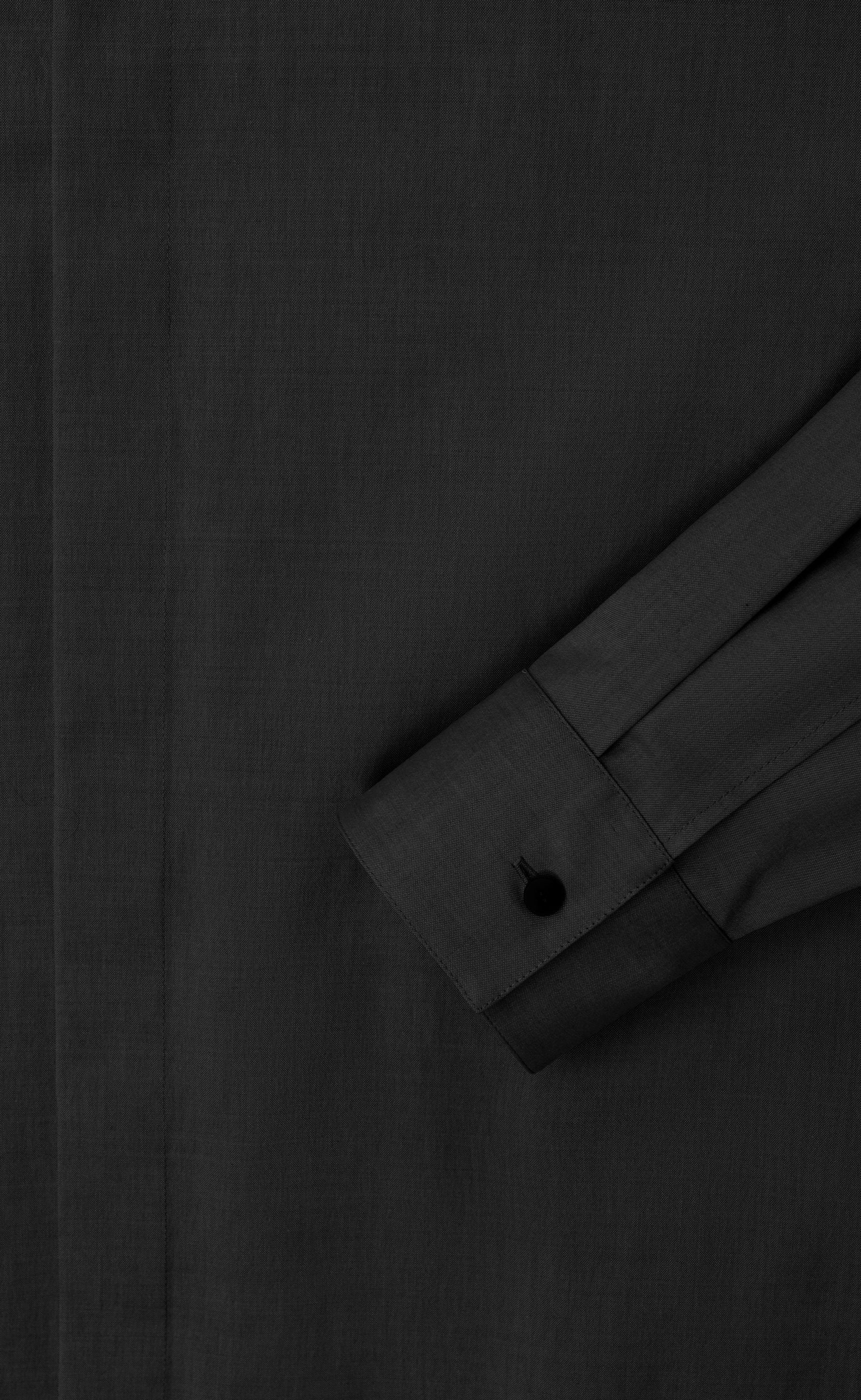 COTTON WOOL OXFORD CLASSIC BLACK SHIRT