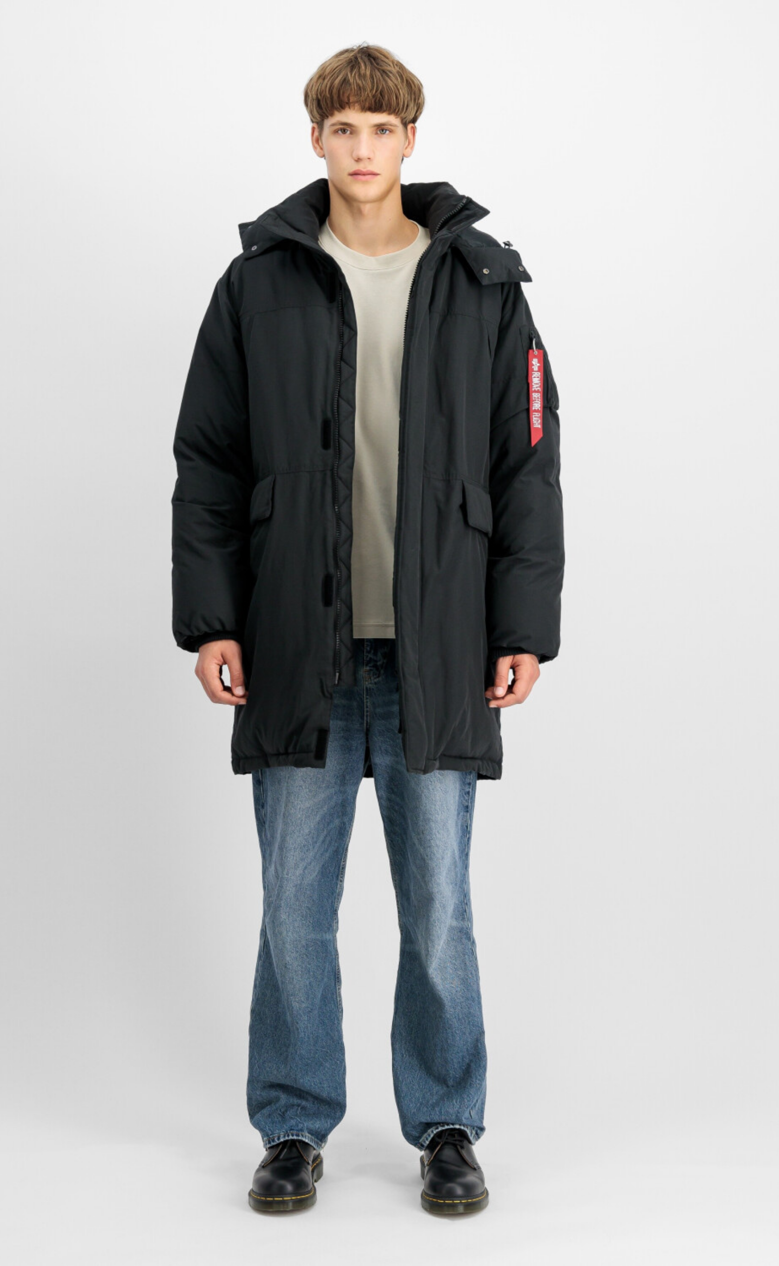 PUFFER PARKA BLACK JACKET