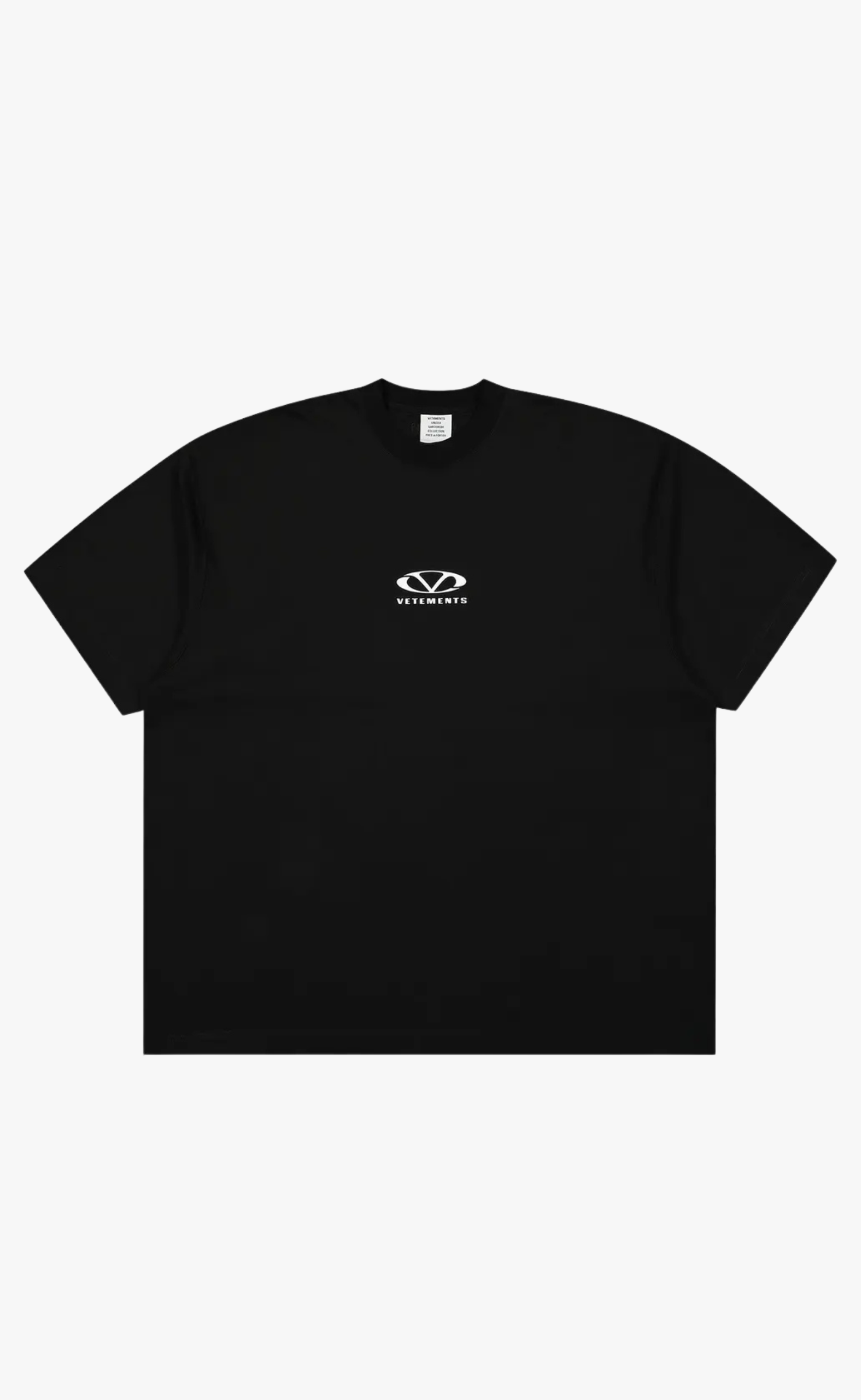 OVAL LOGO OVERSIZED BLACK WHITE T-SHIRT