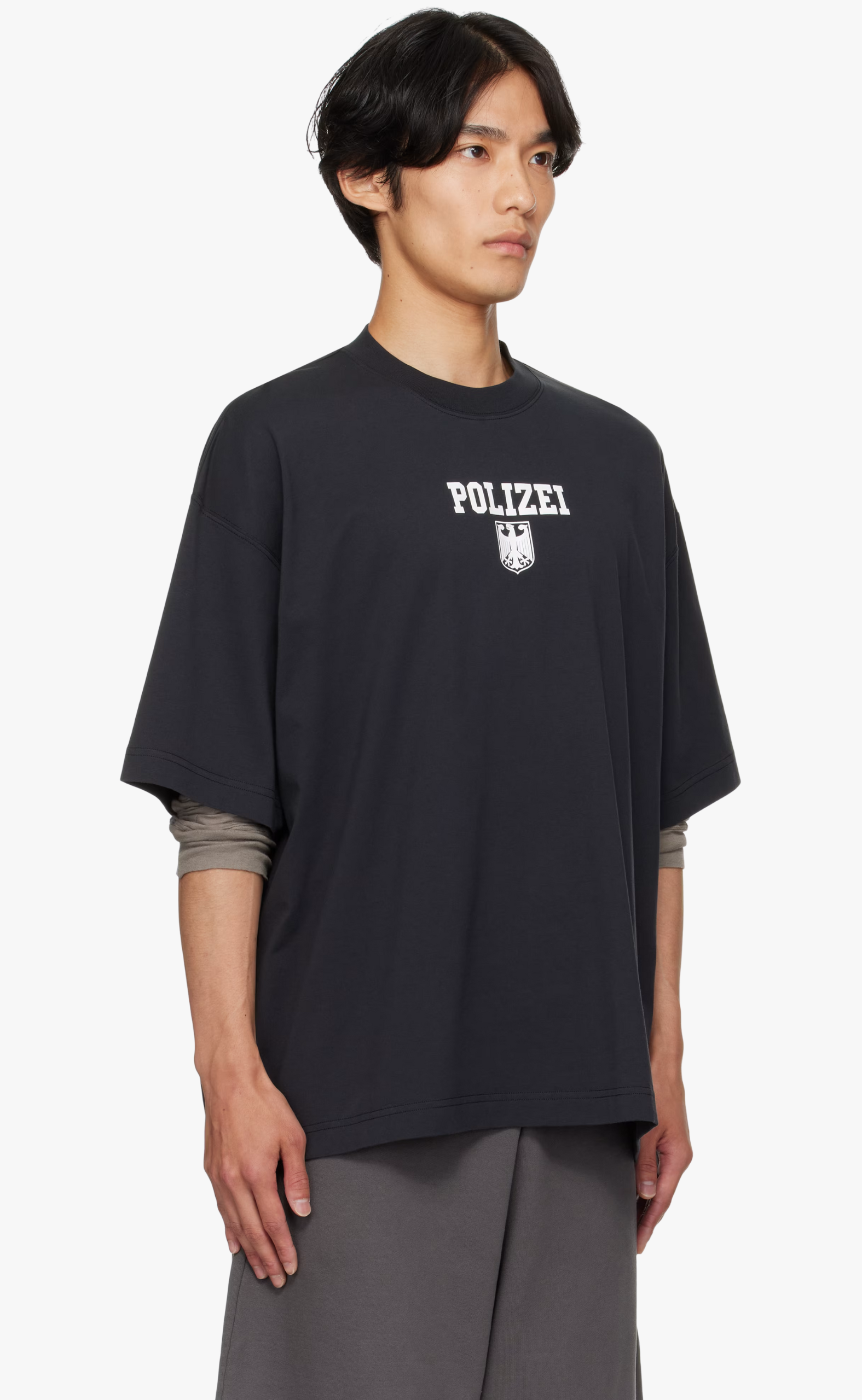 POLIZEI REGULAR WASHED BLACK T-SHIRT