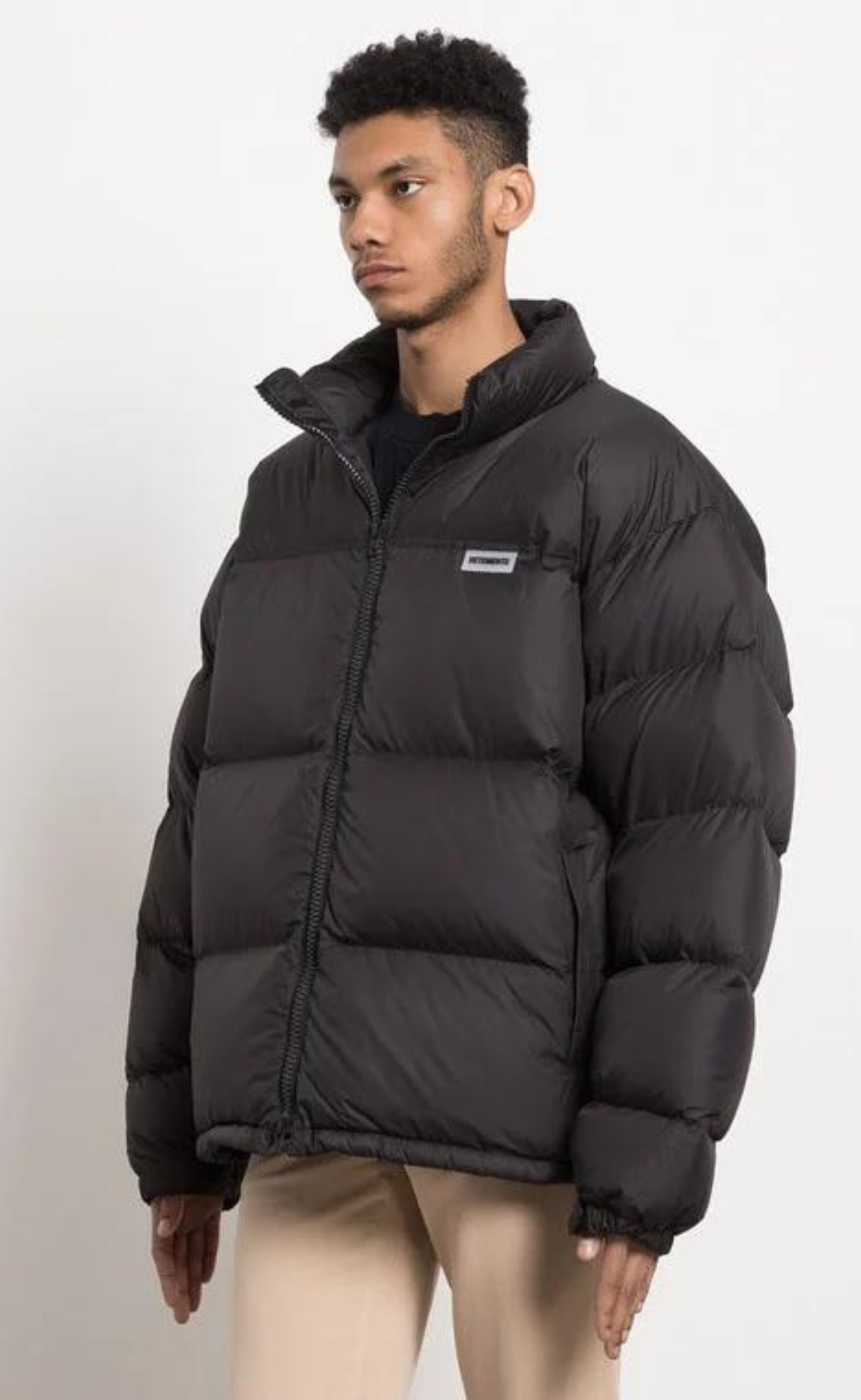 BLACK LOGO PUFFER JACKET