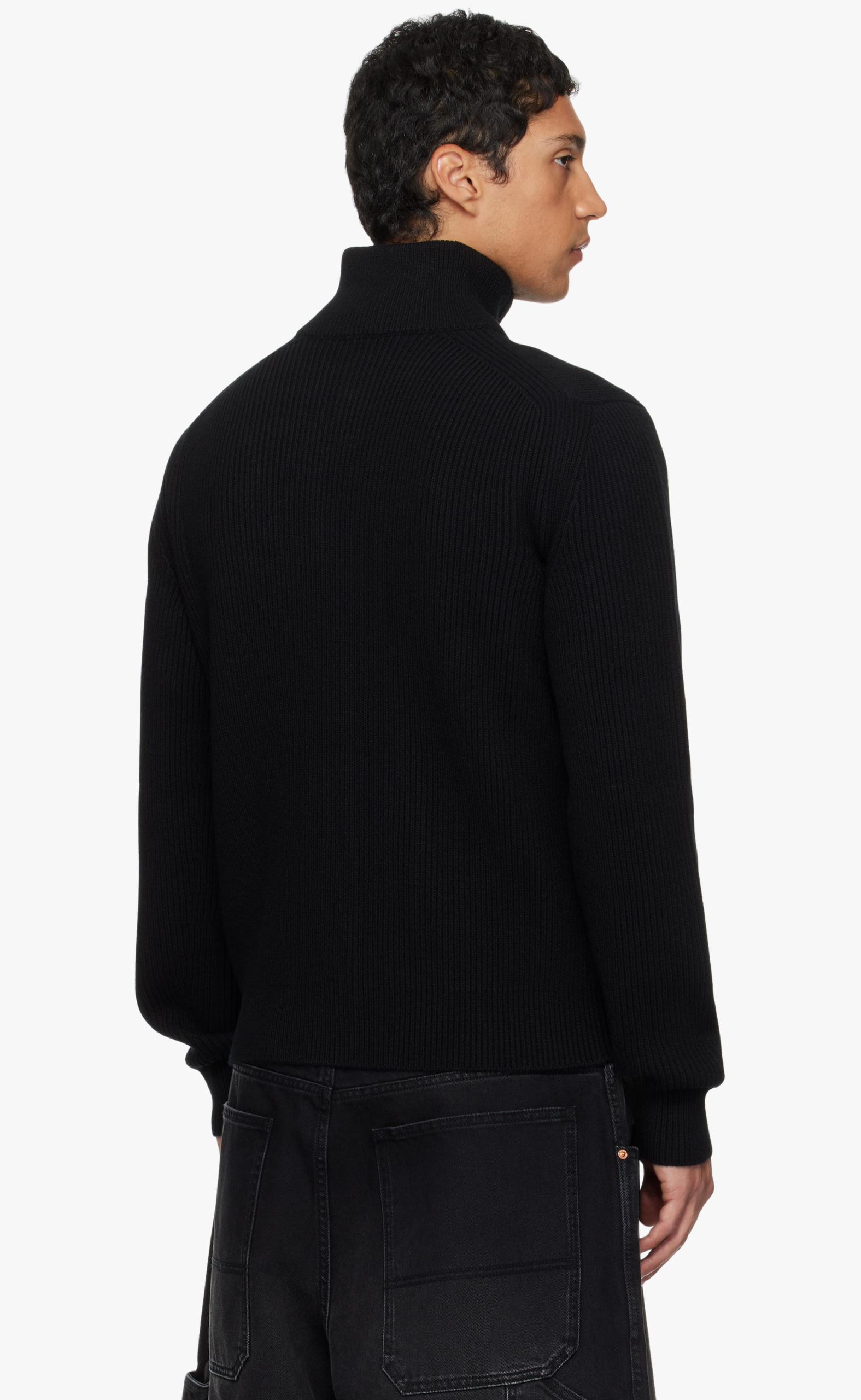 VET ZIP-UP BLACK SWEATER