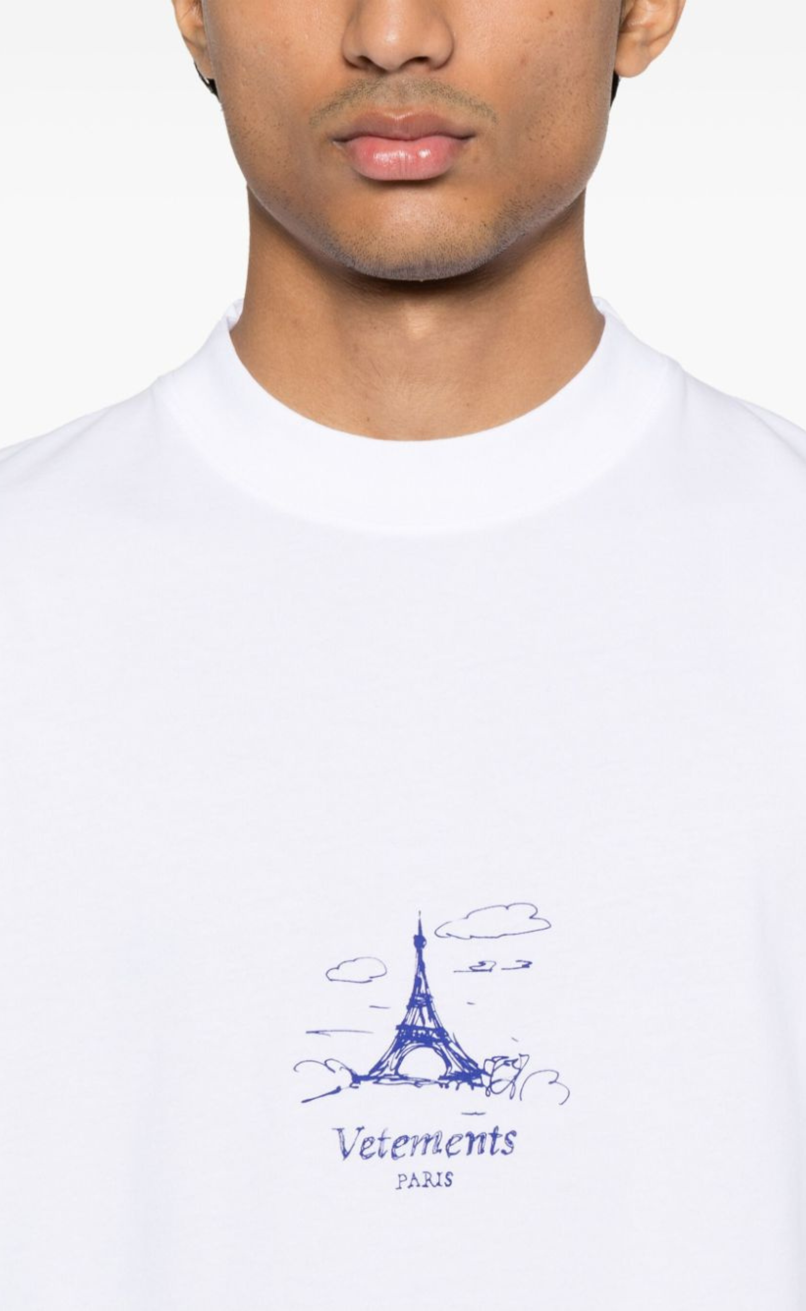 SCRIBBLED PARIS REGULAR WHITE T-SHIRT