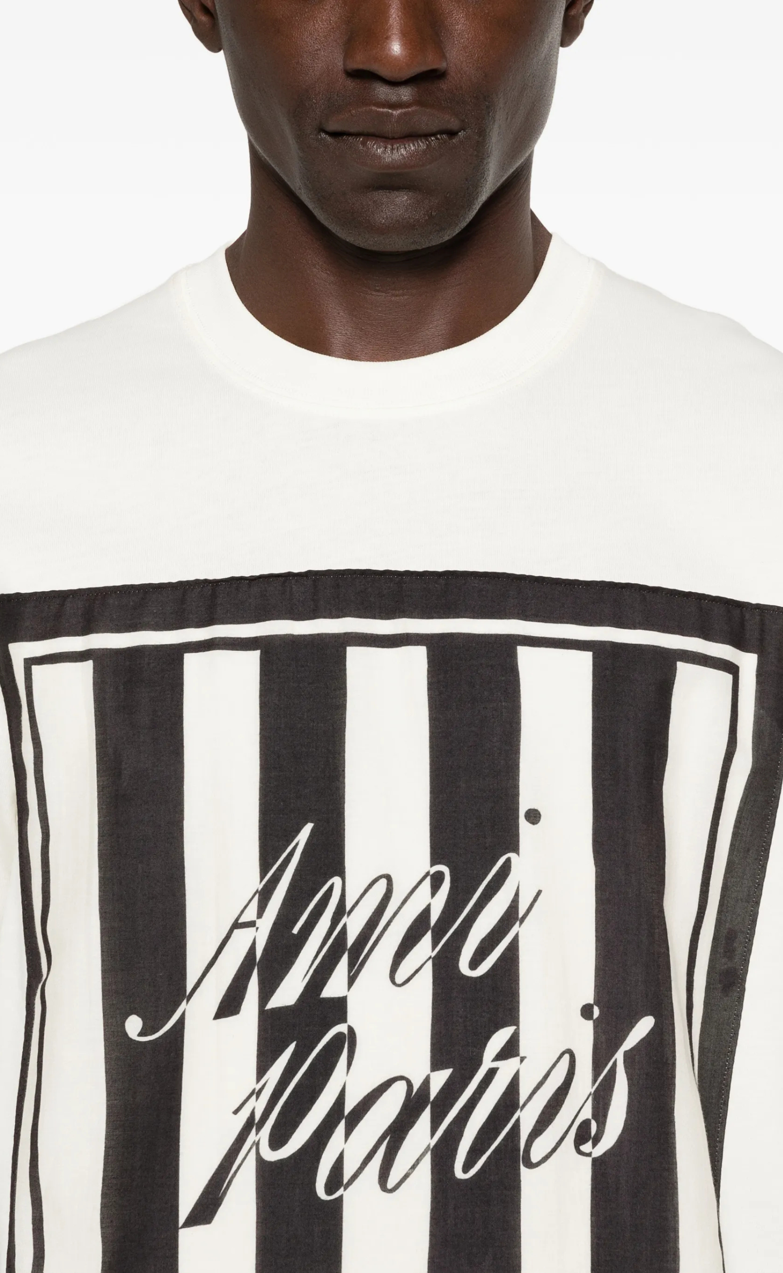 AMI PARIS SEWN SCARF WHITE T-SHIRT
