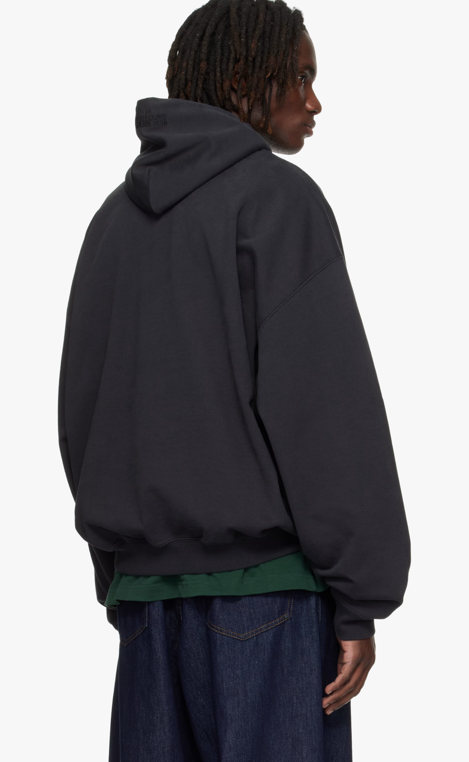 POLIZEI OVERSIZED WASHED BLACK HOODIE